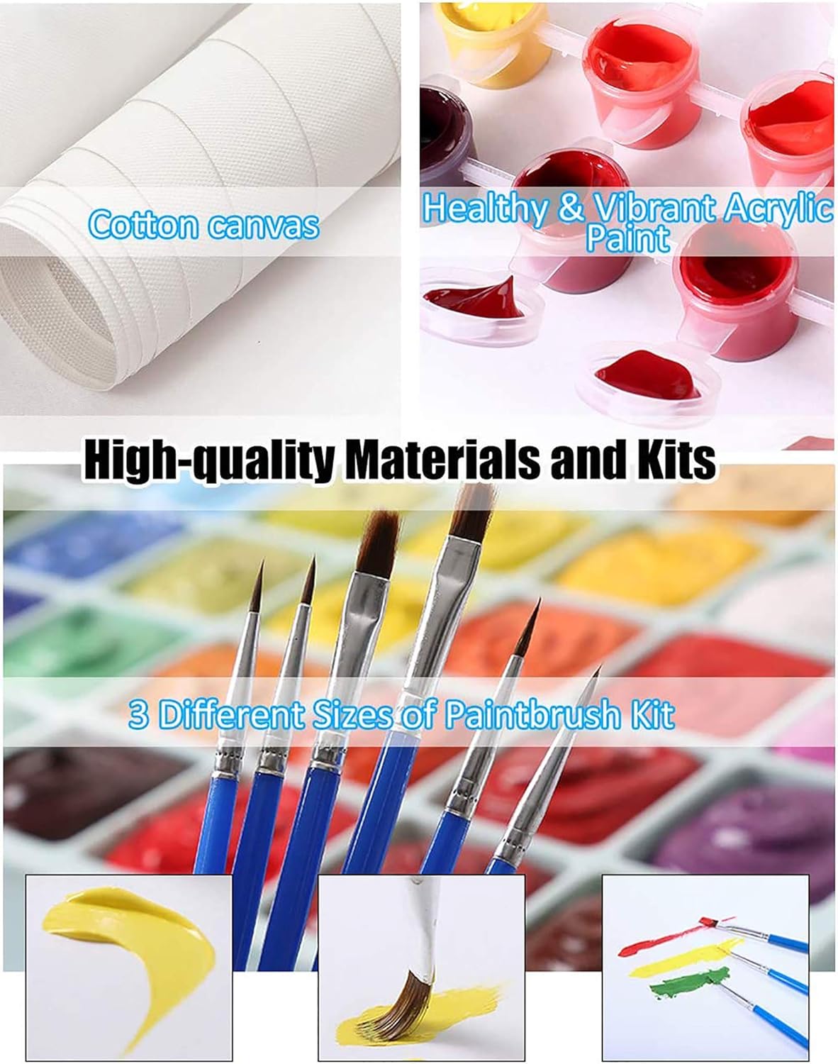 Tenei Pintura por números para adultos y niños, pintura al óleo, bricolaje, manualidades, juego de arte sobre lienzo, kit de color por números,