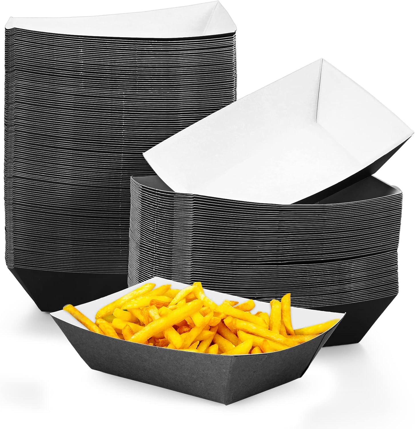 Yinkin 100 bandejas de papel de 3 libras, bandejas desechables para nachos de papel kraft para tacos, concesión, Halloween, suministros de fiesta de