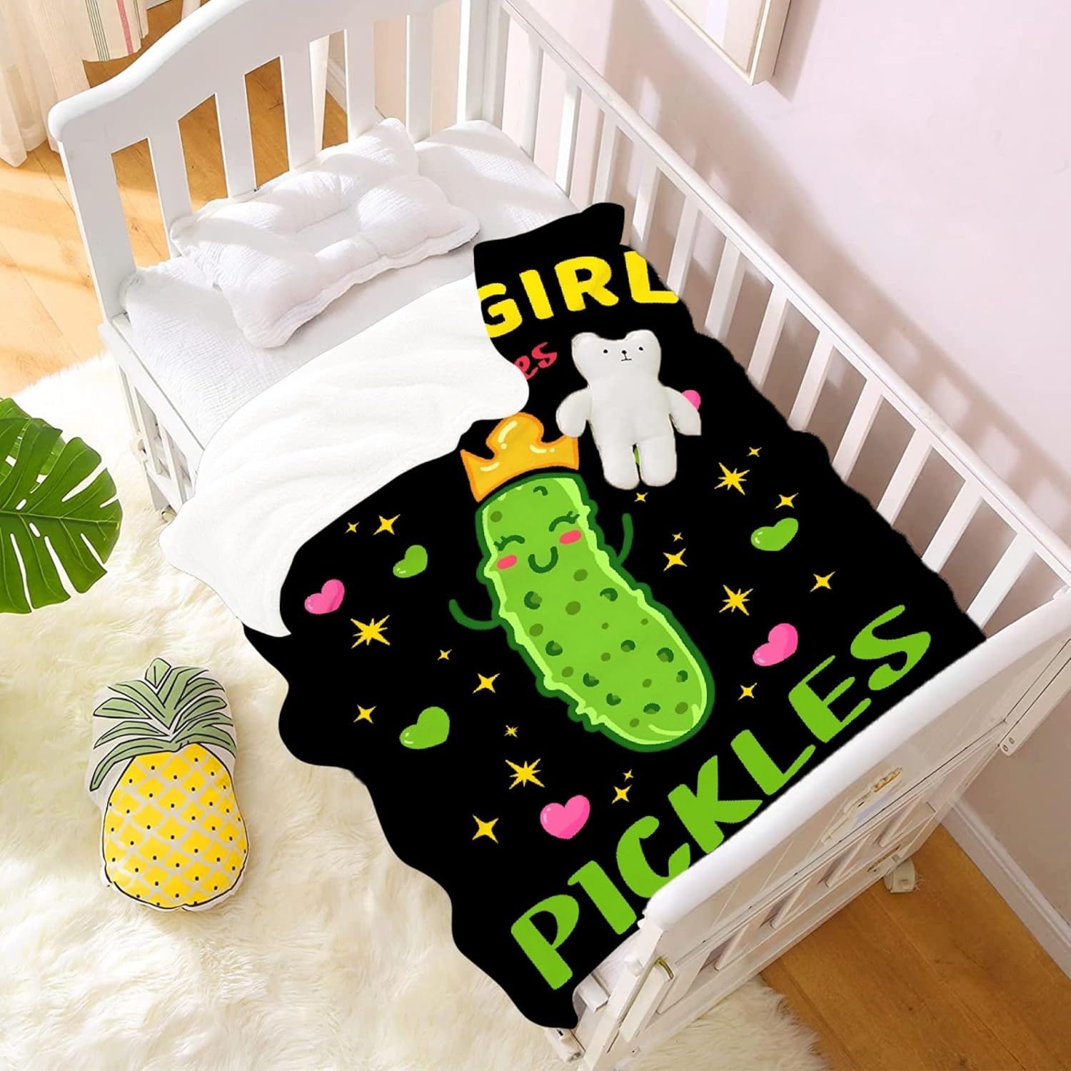 Just A Girl Who Loves Pickles – Manta para niños y niñas, regalo para los amantes de los pepinillos, franela suave y acogedora, ligera y cálida,