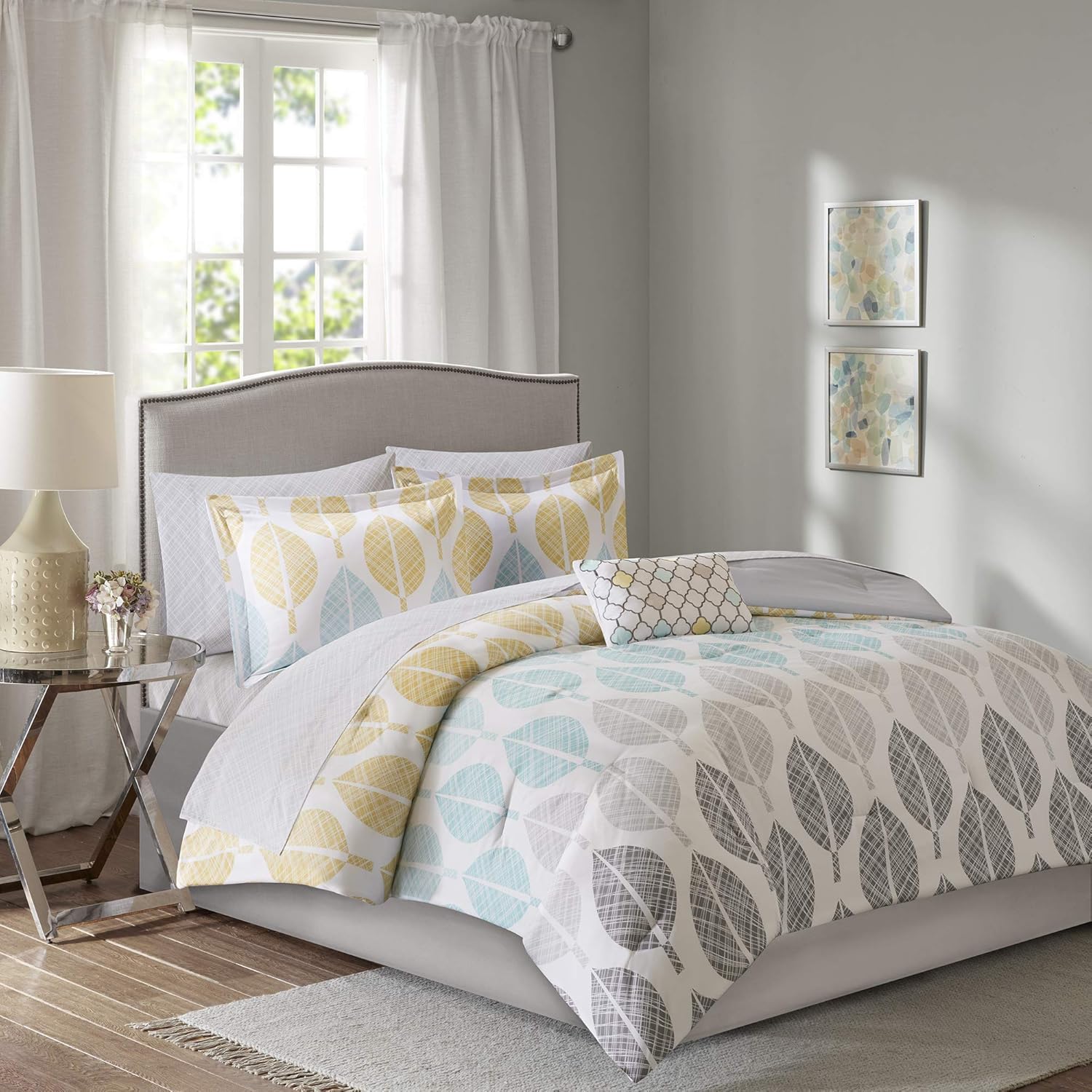 Madison Park Essentials – Juego de cama completo que incluye un edredón cálido con diseño en colores vibrantes y relleno alternativo para todas las