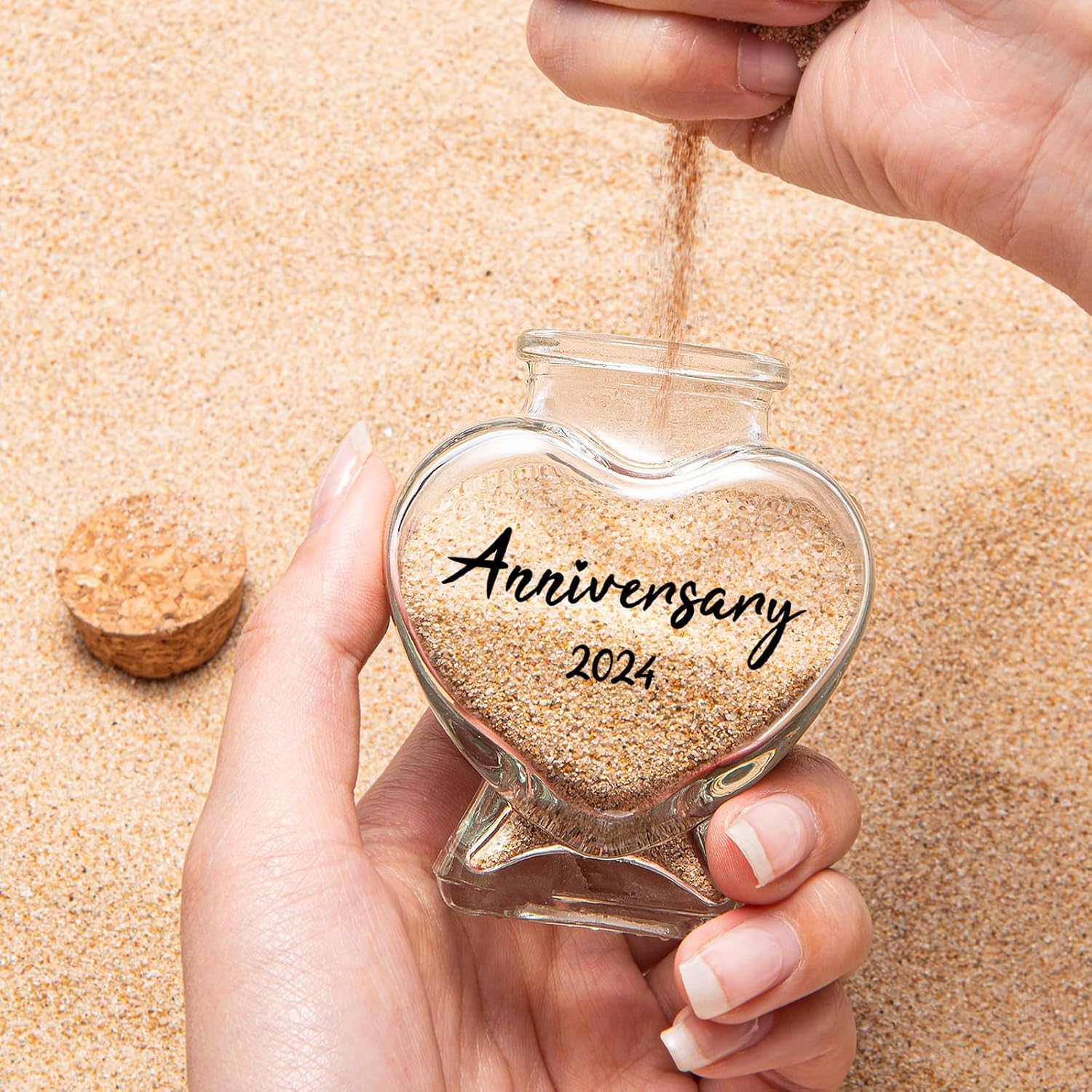 Tarro de recuerdo de arena de aniversario 2023, regalo de despedida de soltera, regalo de boda, regalo de compromiso, regalo de luna de miel, regalo