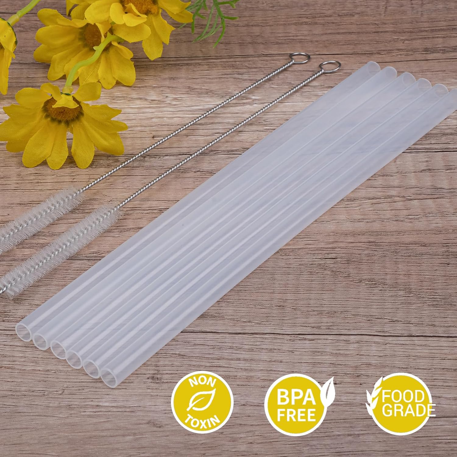 WK ieason Pajitas de plástico de repuesto, reutilizables, compatibles con vasos Stanley de 20 a 40 onzas Hydro y otras marcas con 2 cepillos para
