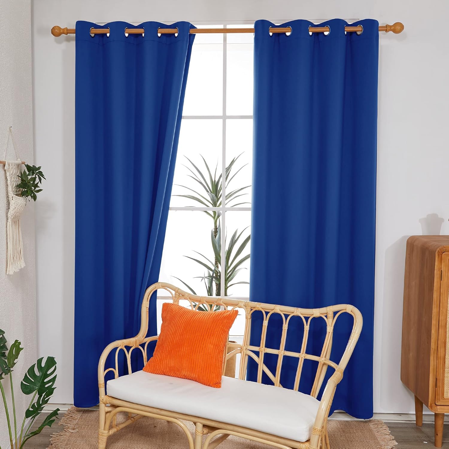 Deconovo Cortinas opacas con ojales.