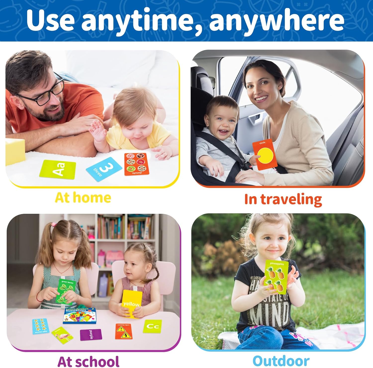 Tarjeta flash de aprendizaje de alfabetos para niños pequeños, 50 unidades, tarjeta de actividades, juguete con letras números, colores, formas,