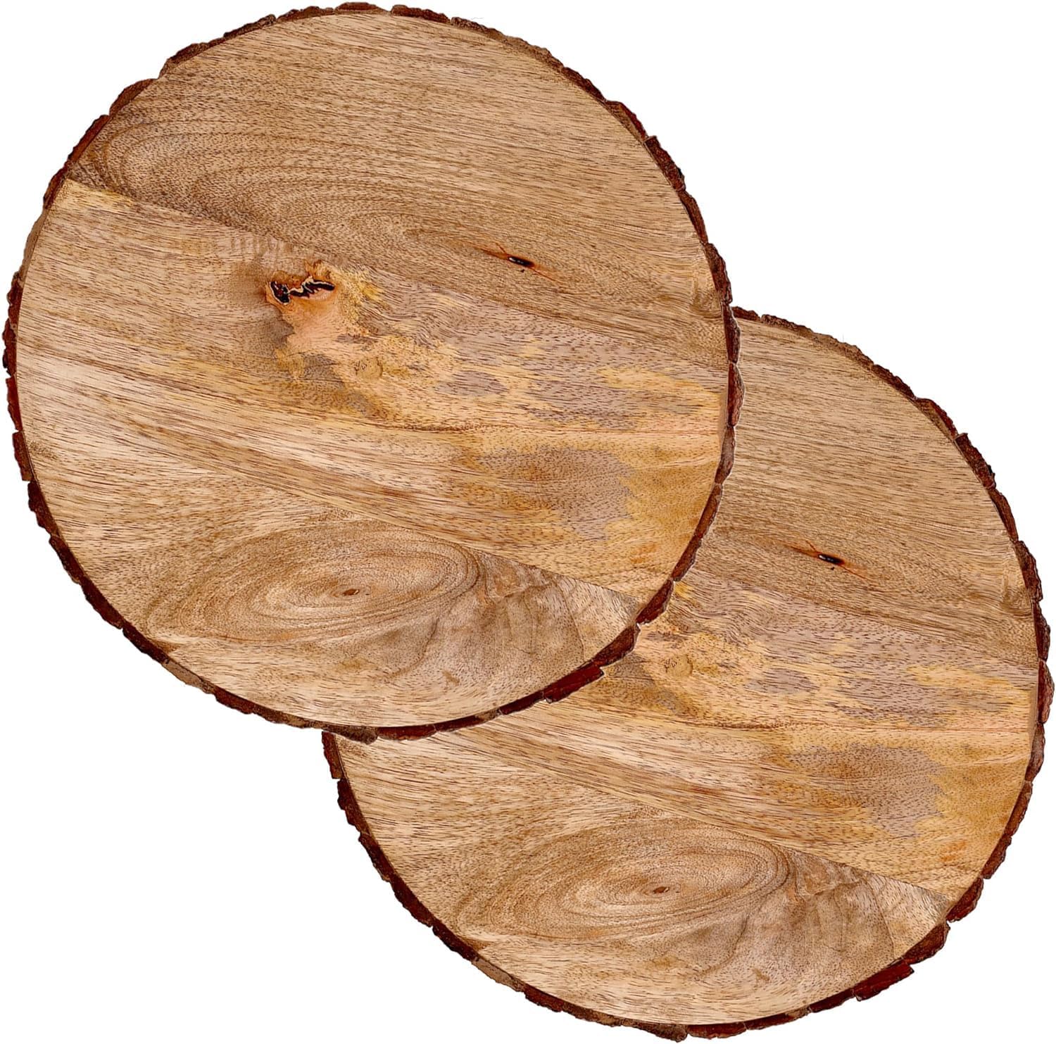 CLEENTABLE Platos de servicio de madera  Plato de bufé redondo de 12 pulgadas para Acción de Gracias, plato de carga para mesa de comedor para