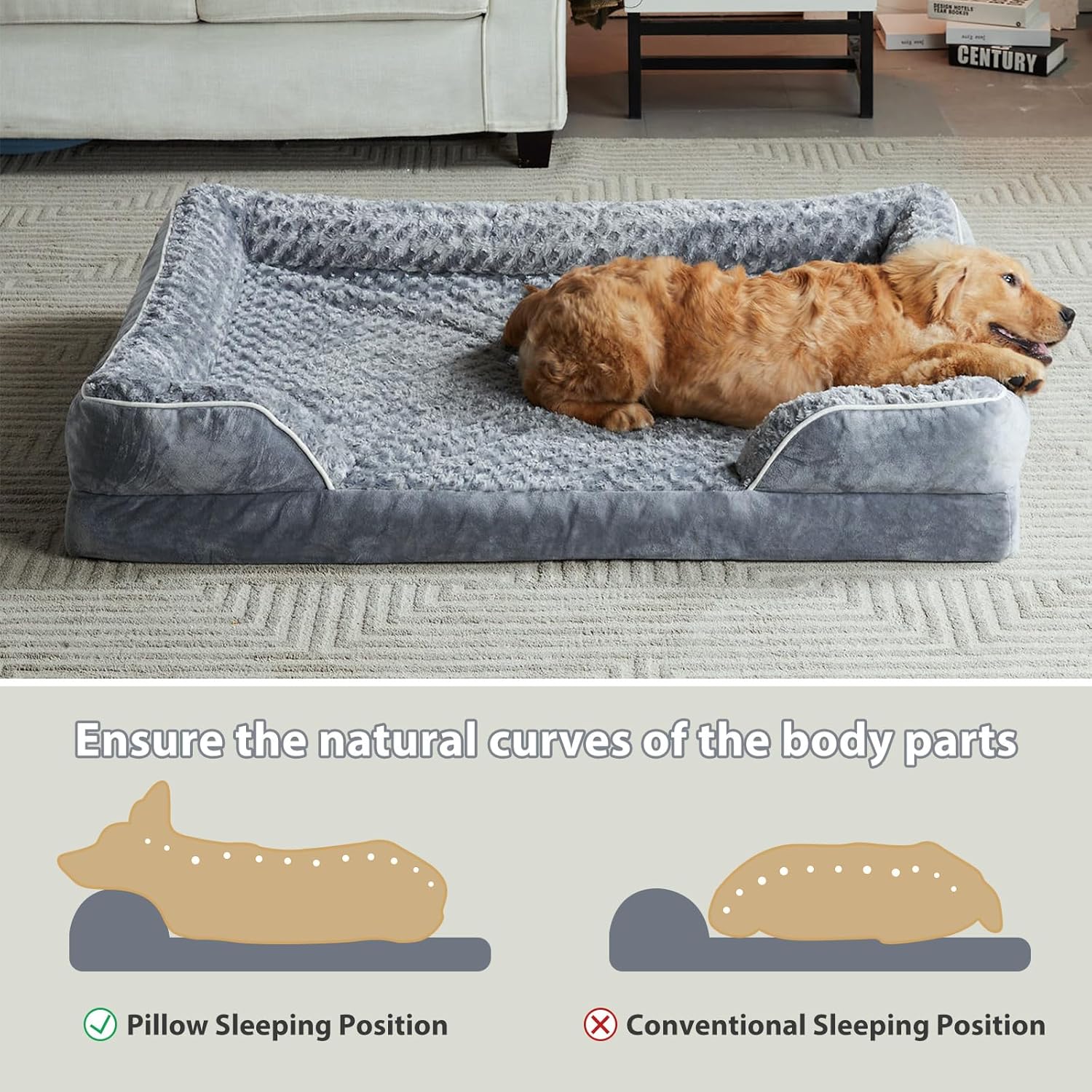 WNPETHOME Camas para perros XXL, cama lavable para perro, sofá cama para perro con forro impermeable y parte inferior antideslizante, sofá