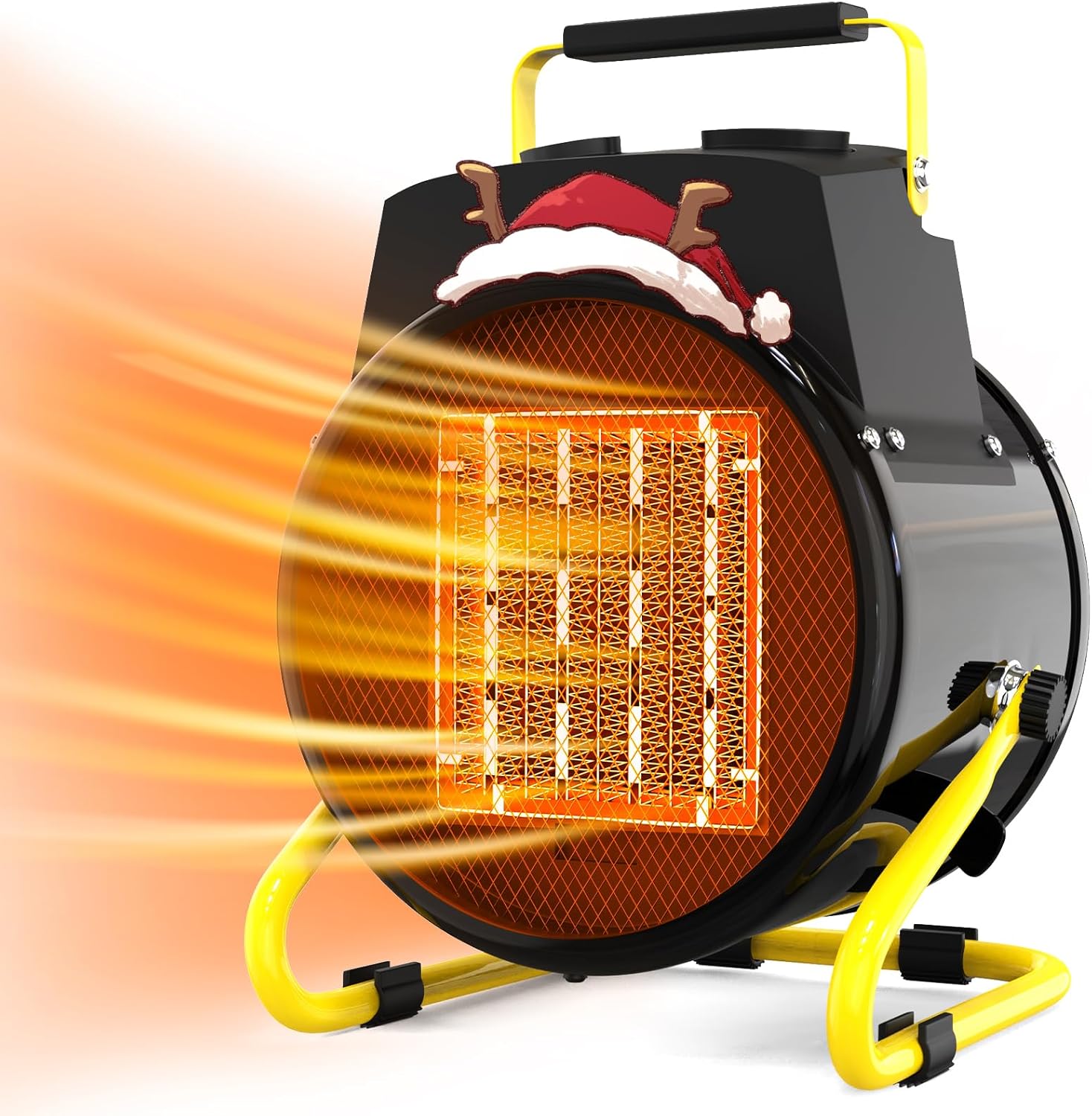 TONINGIO Calentador para exteriores, calentadores eléctricos portátiles de 1500 W para patio con calentamiento rápido 3S y protección contra