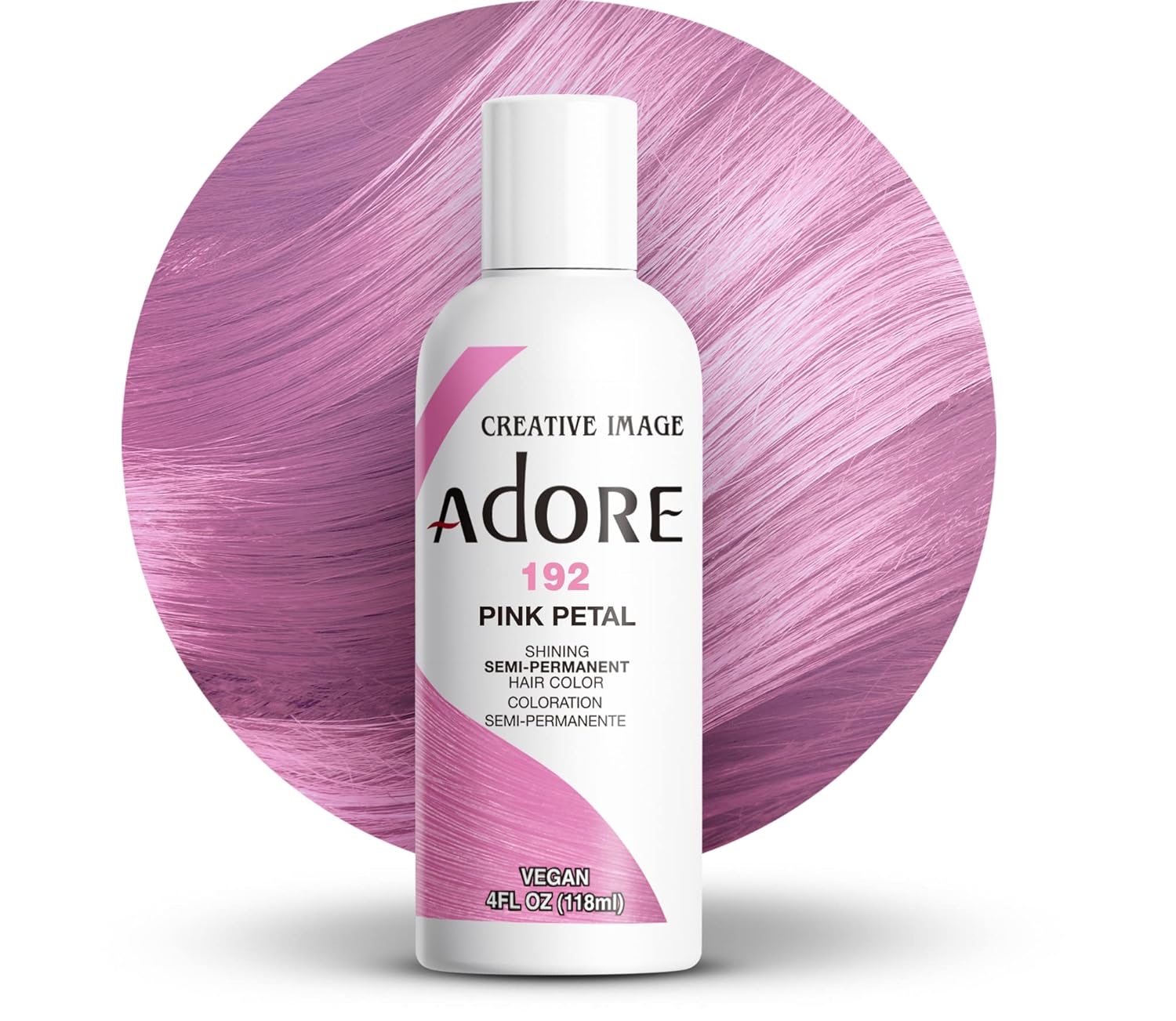 Adore Tinte semipermanente para el cabello, vegano y libre de crueldad, 4 onzas líquidas, 192 Pink Petal (paquete de 1)