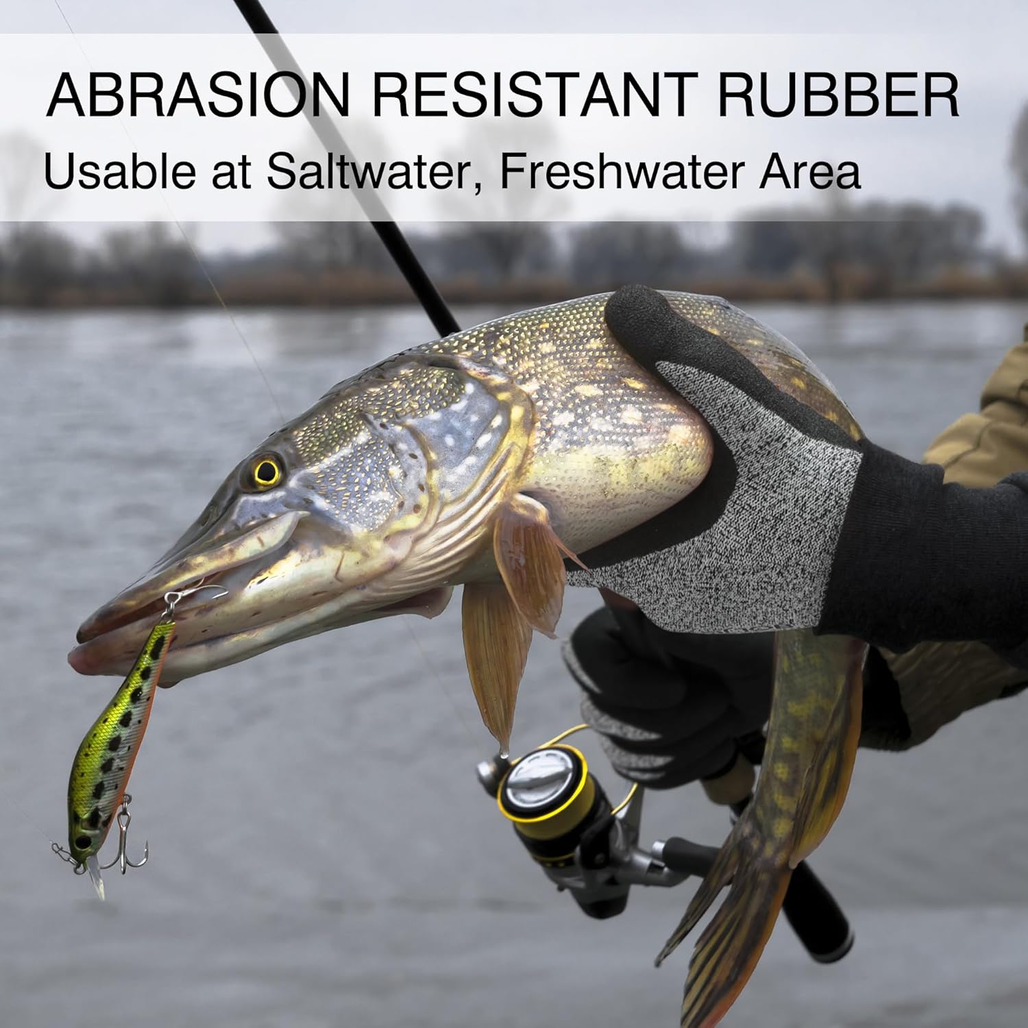 COOLJOB A3 – Guantes de pesca resistentes a los cortes para hombres y mujeres, guantes de trabajo de seguridad para pantalla táctil con agarre de
