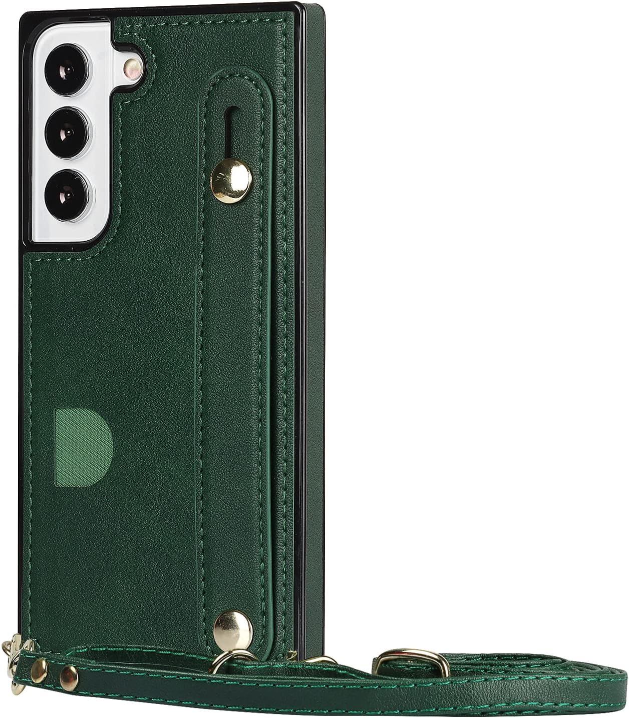 CCSmall Funda para Samsung Galaxy S22+ Plus (no S22) con soporte para ranura para tarjetas, correa de hombro ajustable extraíble con cordón cruzado