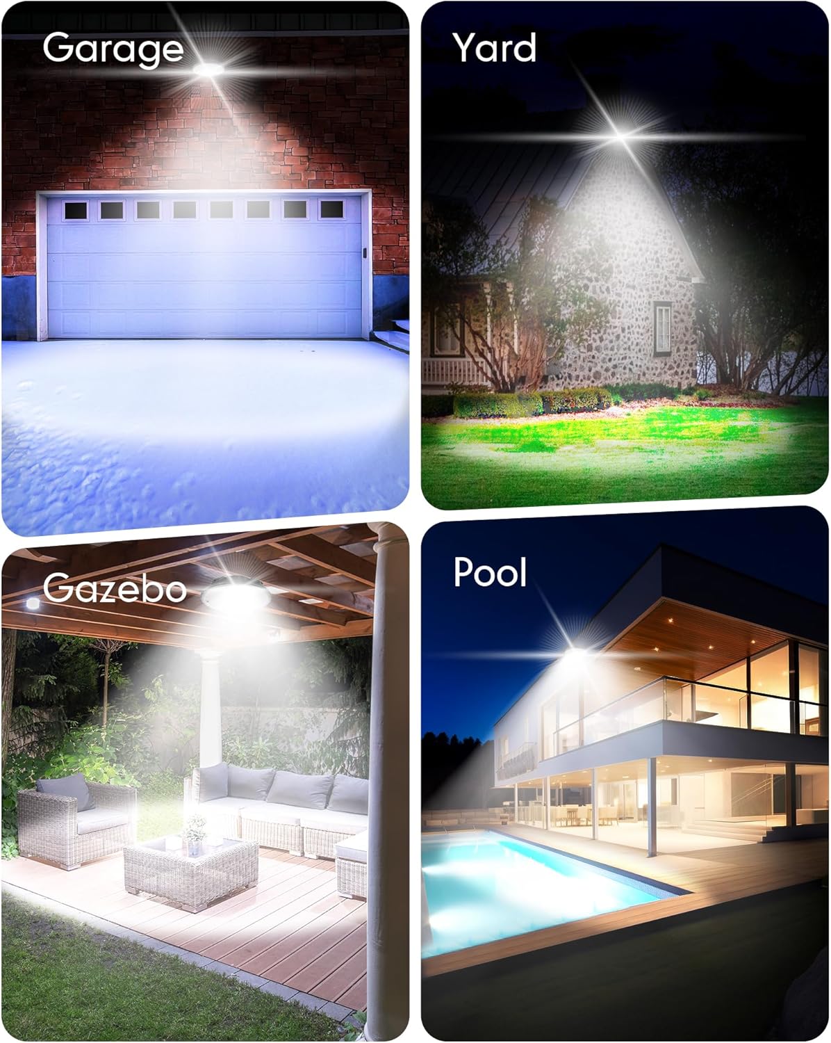 ropelux Luces solares para interiores y exteriores, 3500 lúmenes, 4 modos (1 modo todo el día), sensor de movimiento, luz solar de cobertizo de