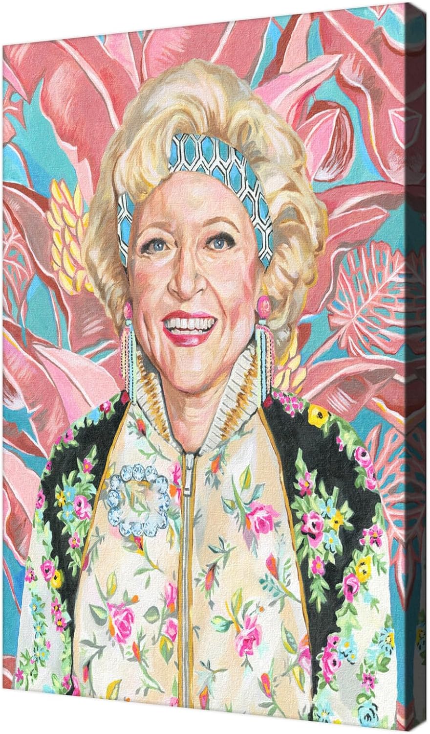 YOWEIN Lienzo decorativo de los años 80 con diseño de niñas doradas, decoración estética de Betty White para habitación, carteles florales