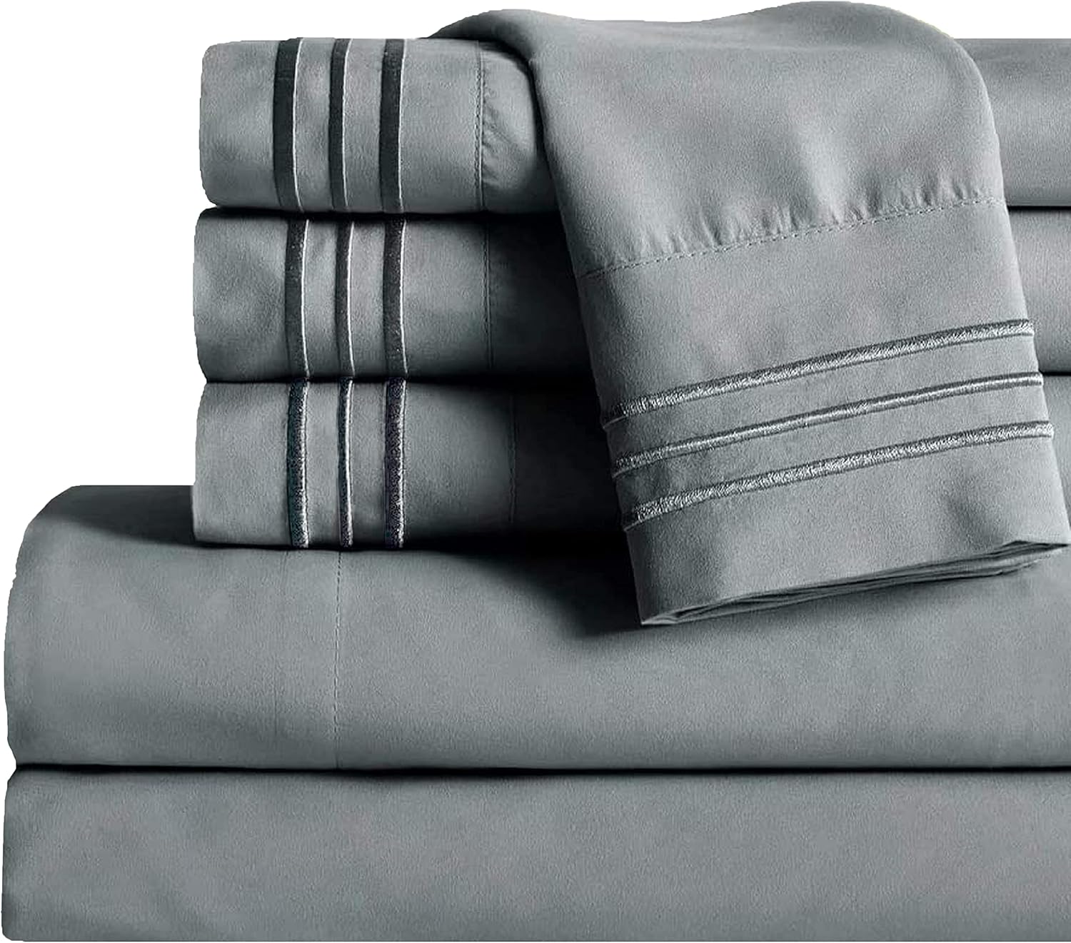 Mocassi Juego de sábanas tamaño individual, sábanas y fundas de almohada de hotel de lujo de 1800 Premier – Sábanas ultrasuaves, transpirables y