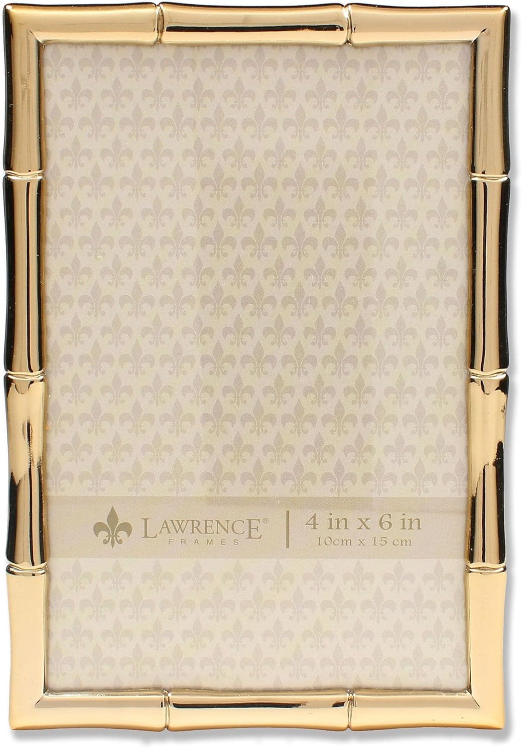 Lawrence 712246 – Marco de fotos de metal dorado con diseño de bambú, 4 pulgadas de ancho x 6 pulgadas de alto, color dorado