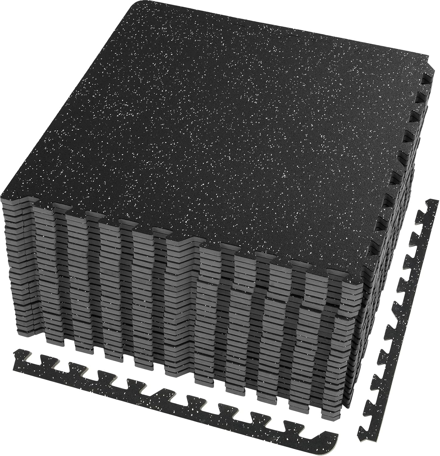 Alfombrillas de gimnasio de 12 pulgada de grosor, 24 x 24 pulgadas, espuma EVA y goma superior entrelazadas, alfombrillas de entrenamiento