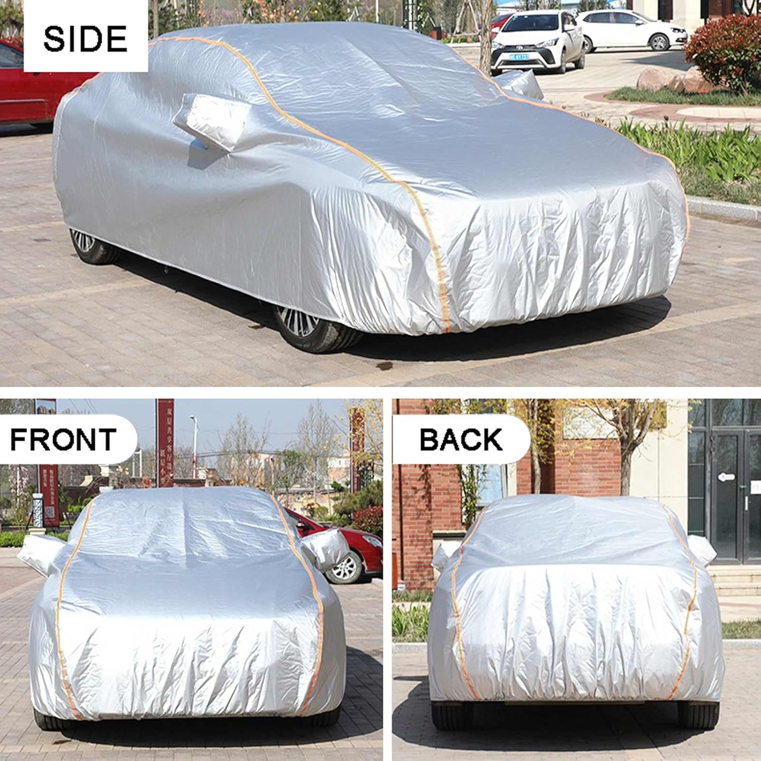 Waterproof Car Cover Compatible with SsangYong Korando Kyron Musso Rexton Rodius Tivoli Turismo Plus Velvet Dust-Proof Snowproof Outdoor Indoor
