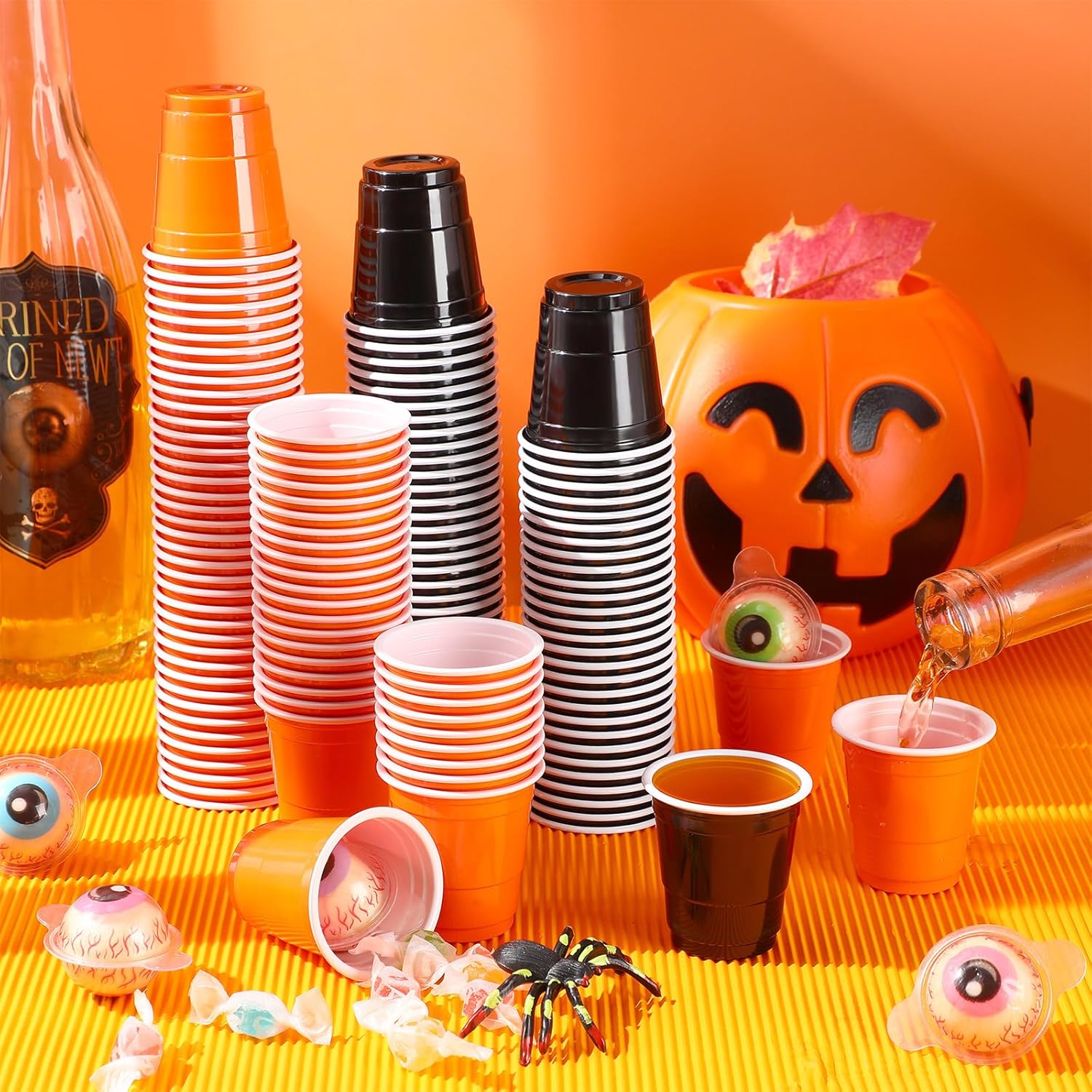 Sliner 200 vasos de plástico a granel, mini vasos de chupito de 2 onzas, vasos de plástico pequeños desechables para regalos de fiesta de