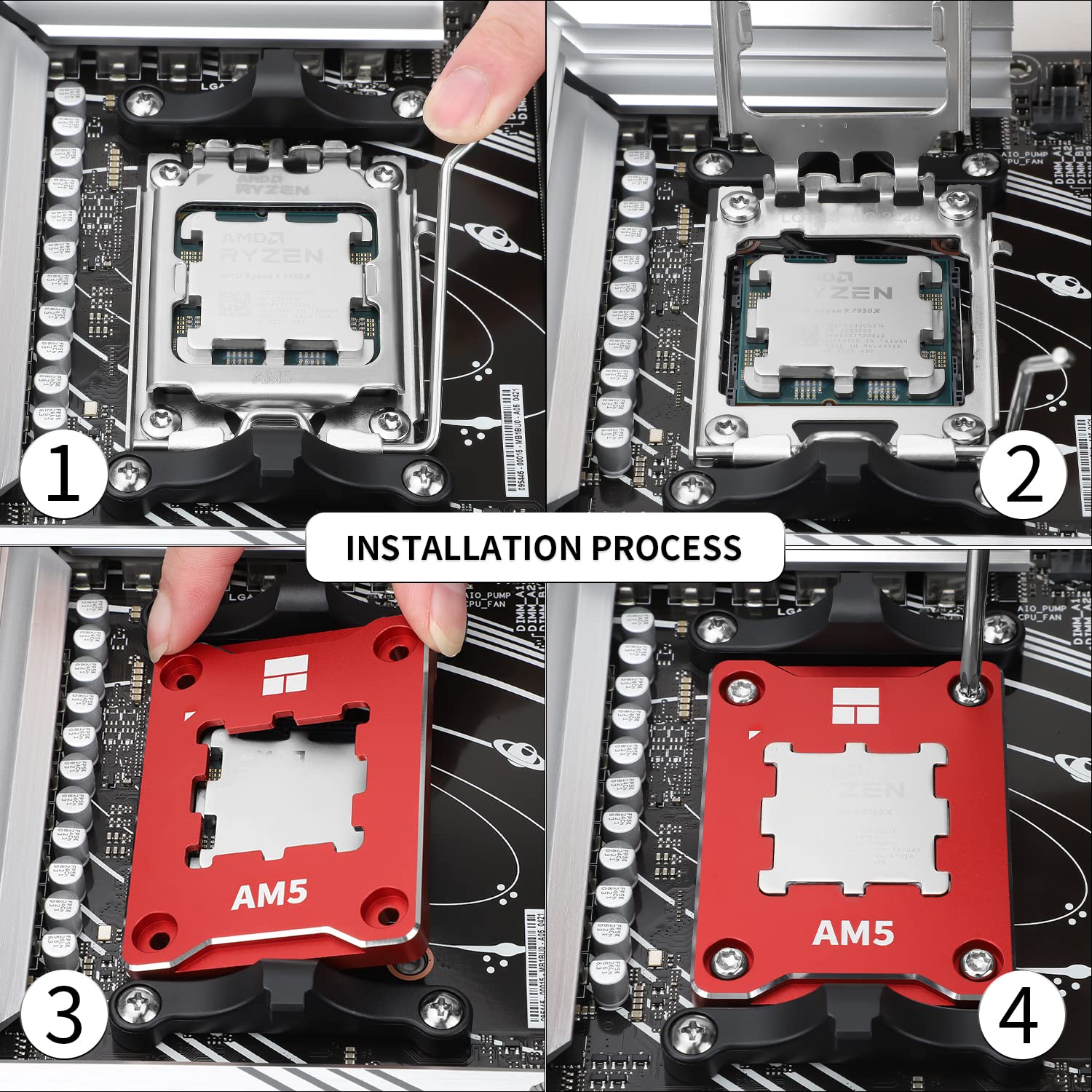 Thermalright ASF-RED AM5 Soporte para CPU, marco de fijación antiflexión correctivo, montaje fijo AM5 de ajuste completo sin marcas, marco de