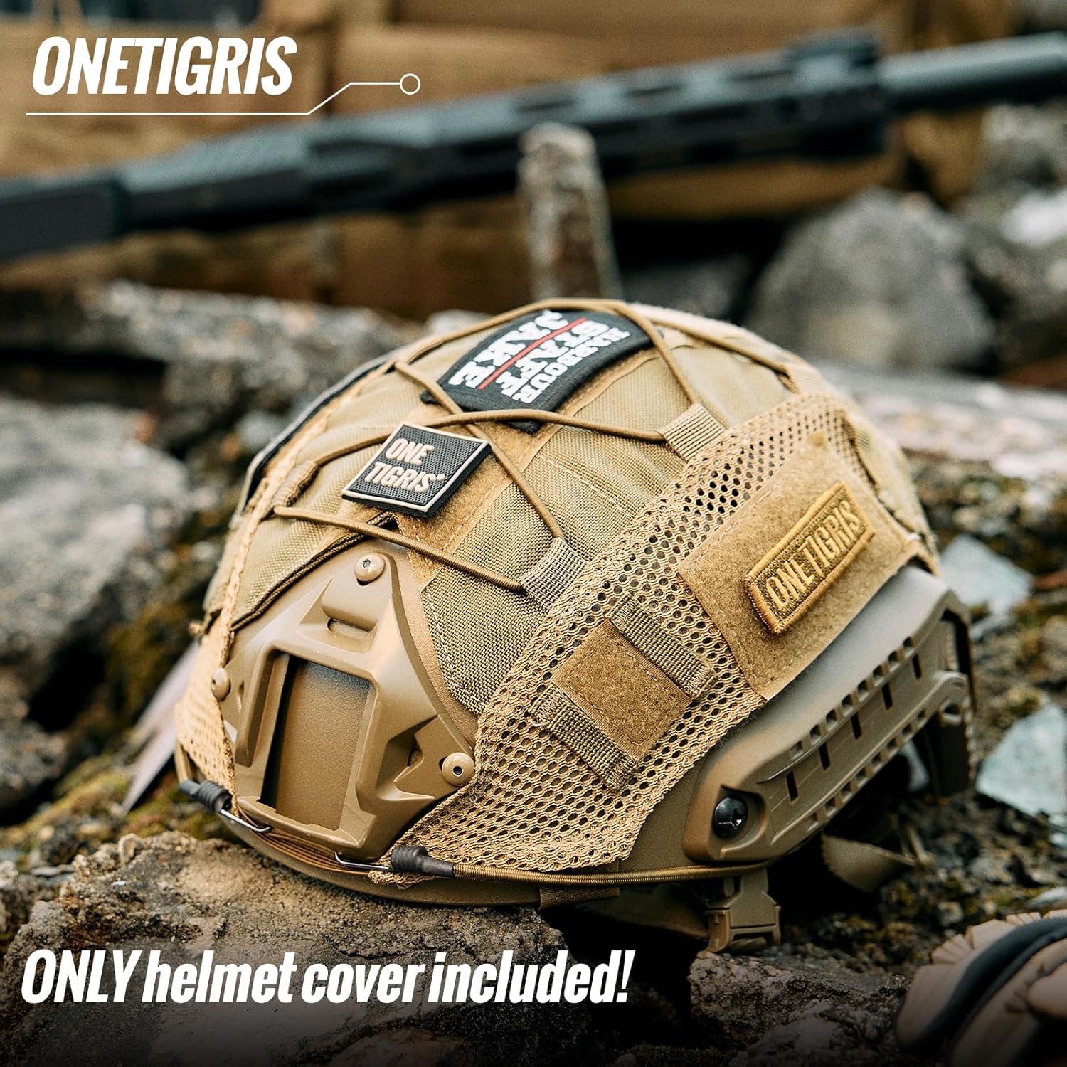 OneTigris Funda para casco, cubierta táctica de tela multicámara para casco rápido en talla L o ML, XL o LXL, casco de golpes en talla XL o LXL –