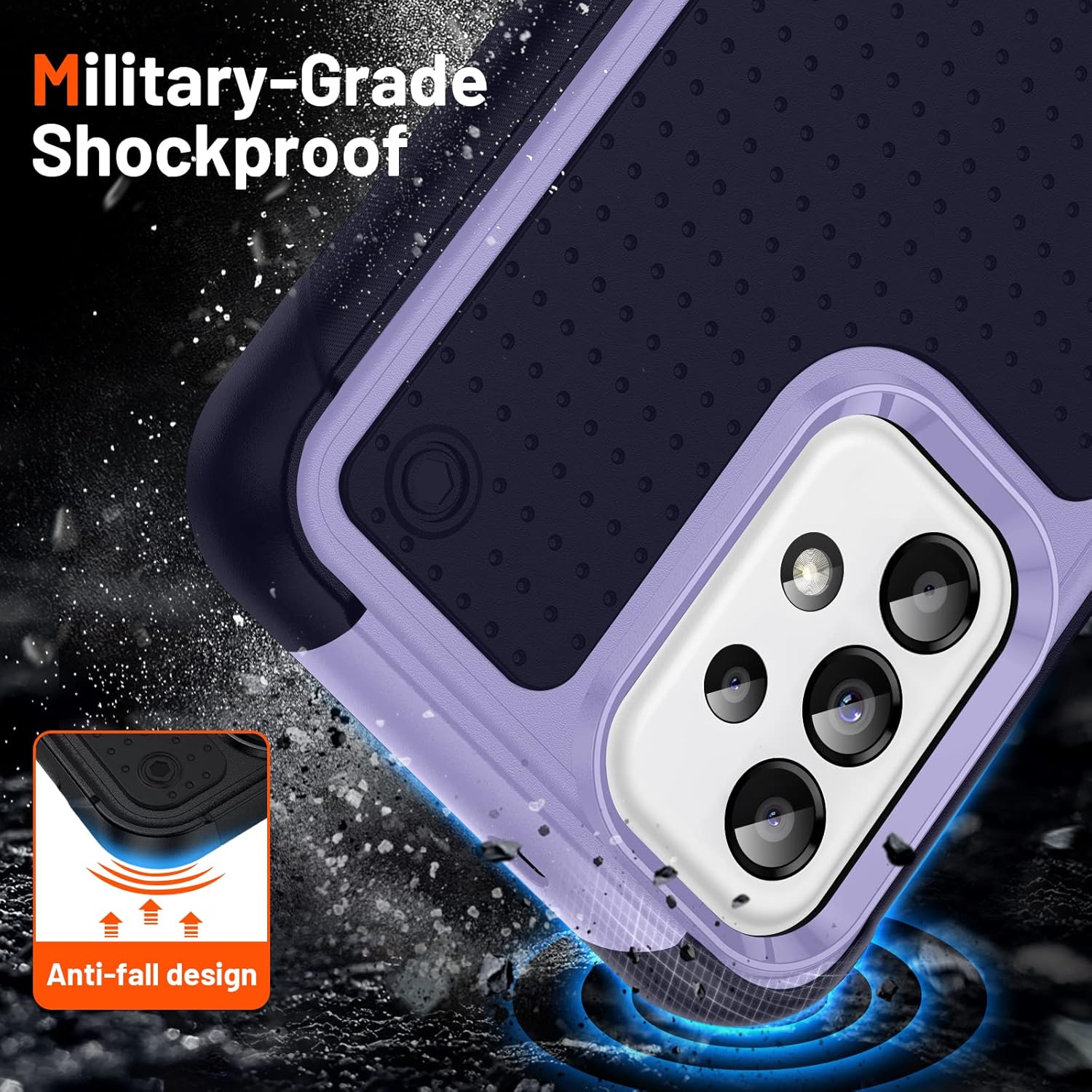 Jeylly Funda para Samsung Galaxy A23, Galaxy A13 4G5GA23 5GA04A04s Funda de absorción de golpes híbrida TPU antiarañazos resistente cubierta de