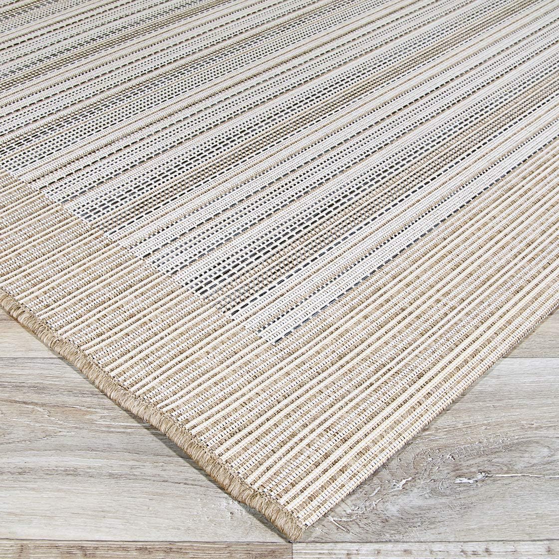 Couristan Mónaco – Alfombra rectangular de 3 pies 9 pulgadas x 5 pies 5 pulgadas, color cacao natural y marfil, lavable con manguera, apta para