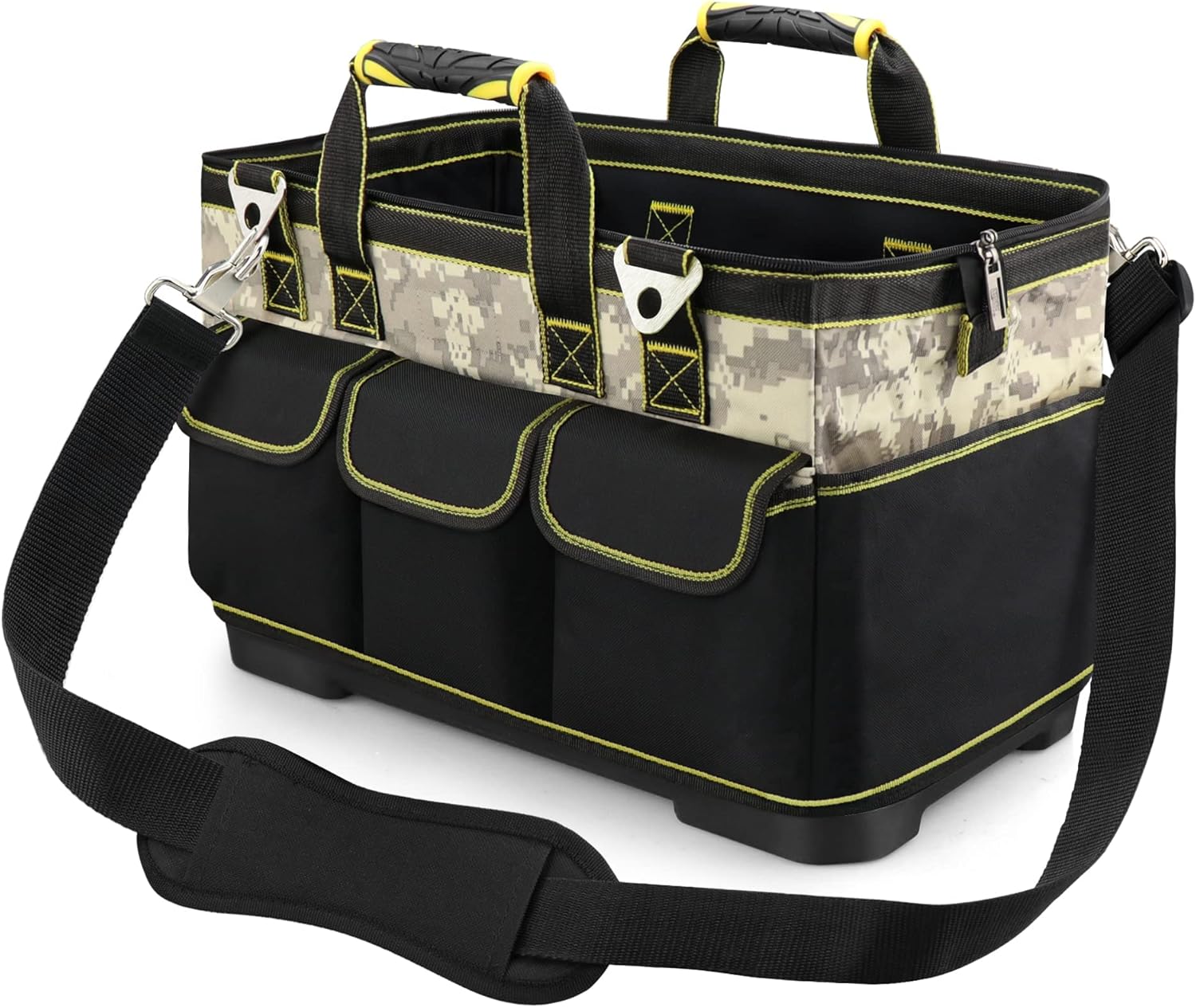 Toocust – Bolsa de herramientas, base moldeada impermeable de 15 pulgadas, bolsa de herramientas de boca ancha con múltiples bolsillos, parte