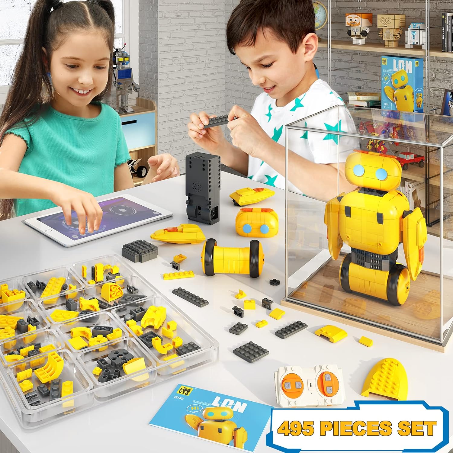 Loovio Juguetes de construcción de robot STEM para niños de 6-8-12 años, proyectos de tallo idea de regalos de cumpleaños para niños de 8, 9, 10,