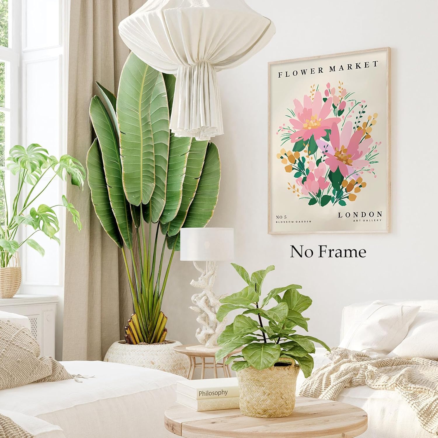 Lienzo decorativo para pared, diseño de flores rosas, impresiones florales estéticas, pósteres de color rosa Matisse, impresiones de pared pastel