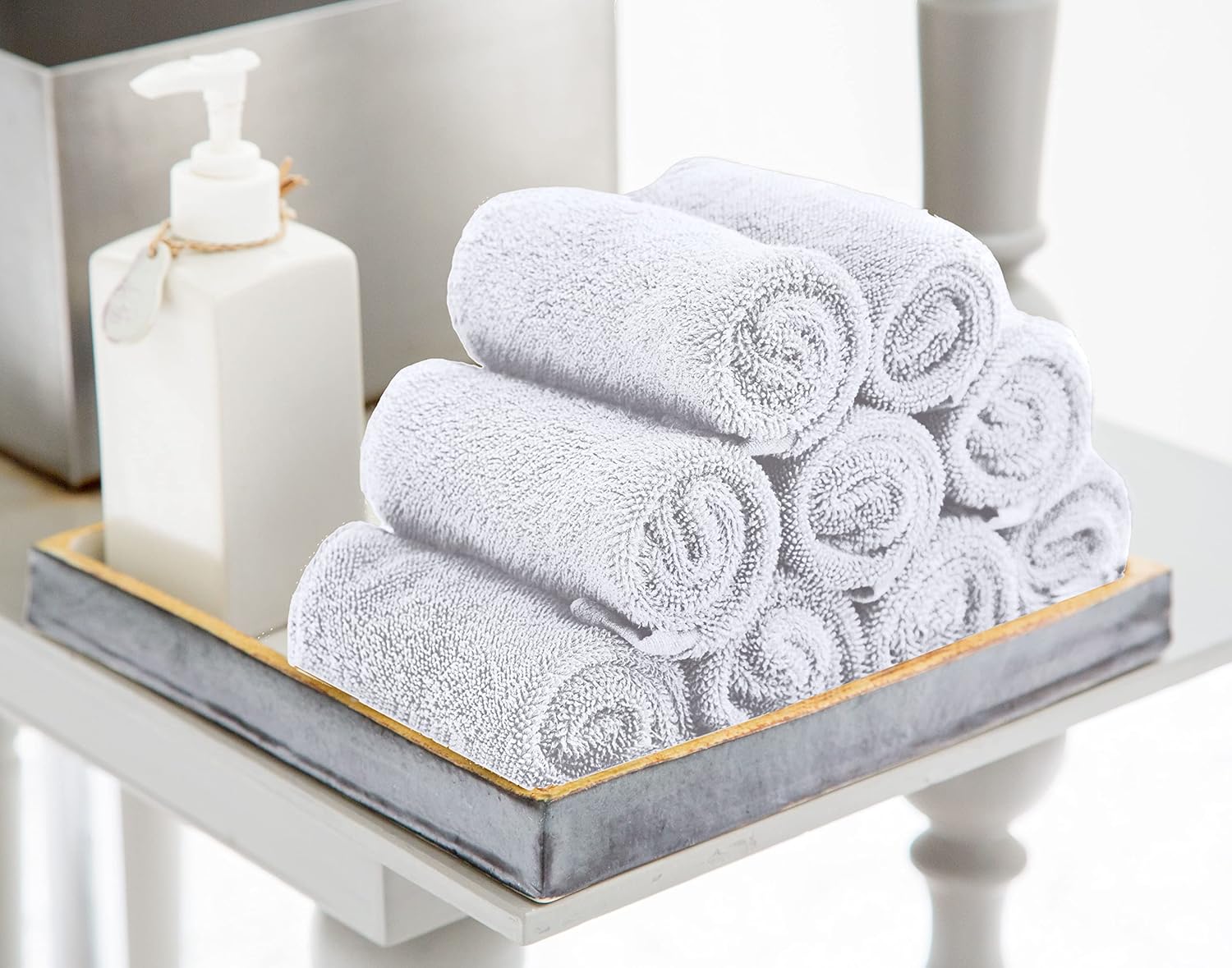 Utopia Towels Juego de 24 paños de algodón  100% algodón hilado en anillo, paños de franela de alta calidad, altamente absorbentes y suaves al tacto