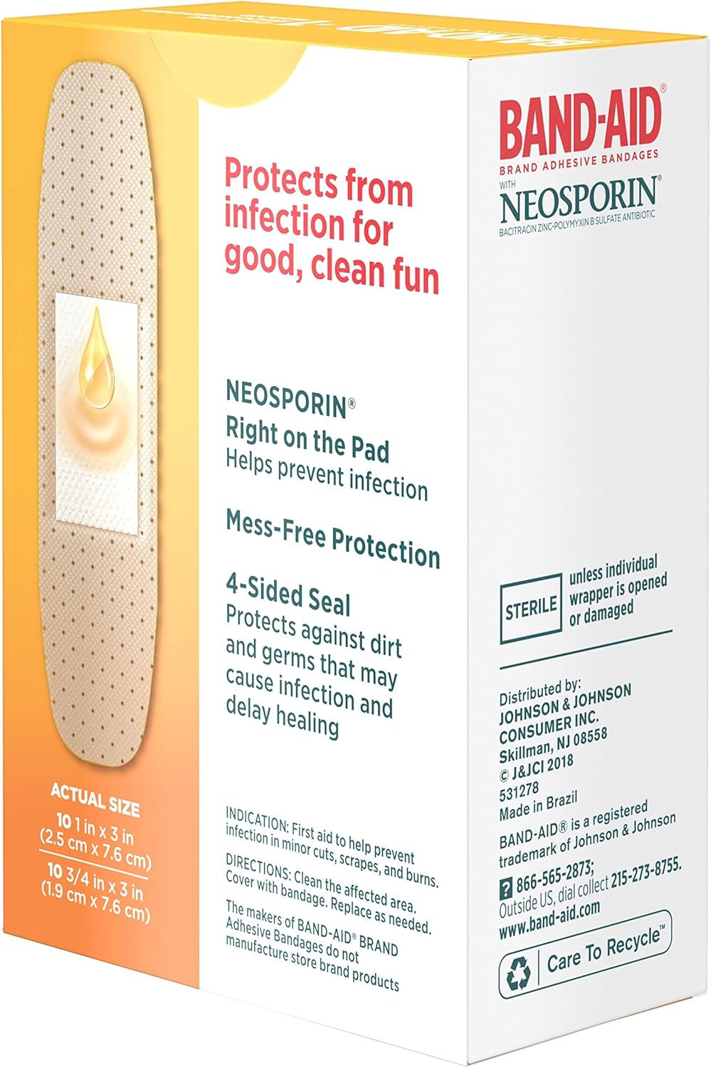 Band-Aid Vendajes de marca con ungüento antibiótico de neosporina, tamaños surtidos, 20 unidades (paquete de 6)