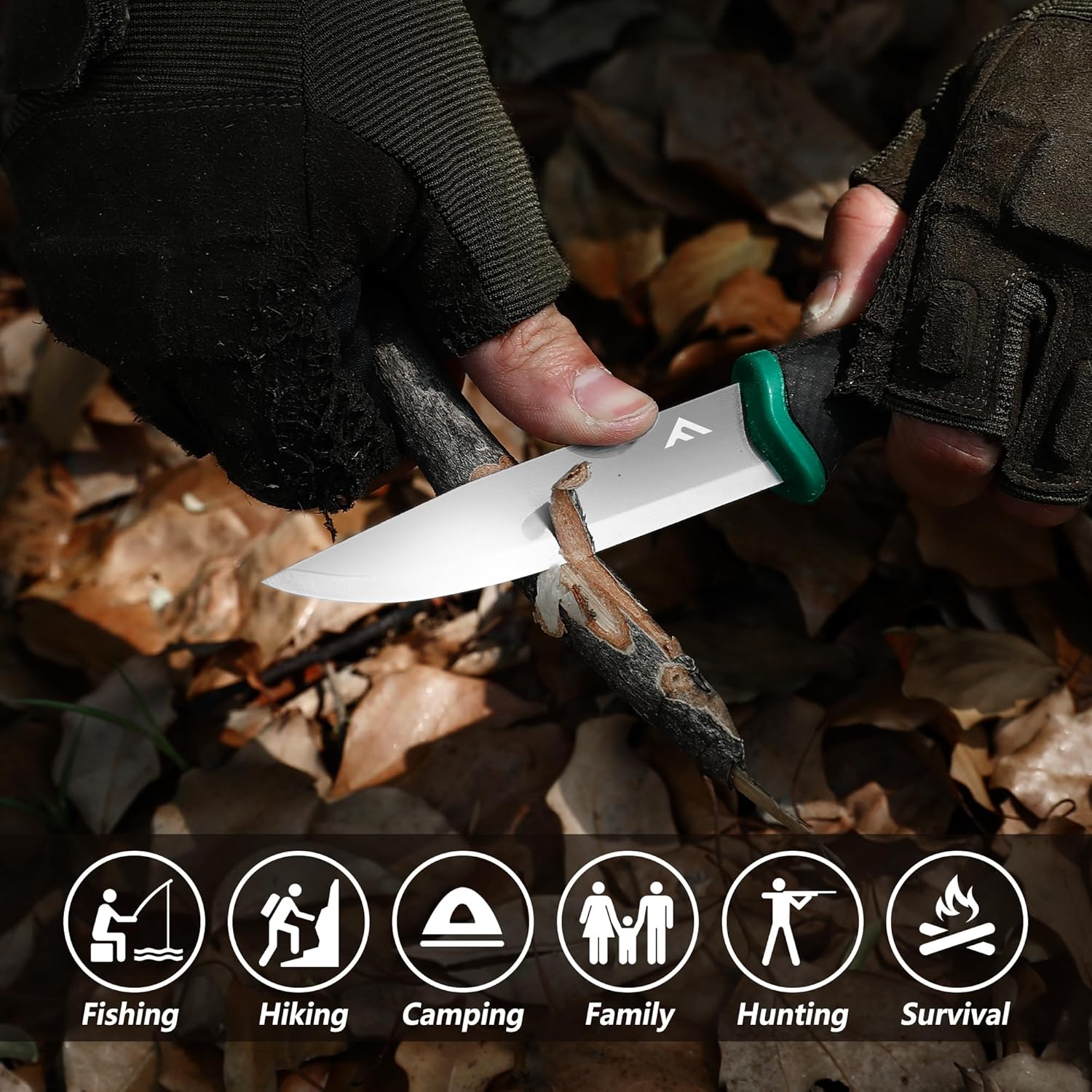 FLISSA Sierra de mano plegable y cuchillo de supervivencia, sierra plegable con hoja de sierra bimetálica y cuchillo de hoja fija con funda, sierra