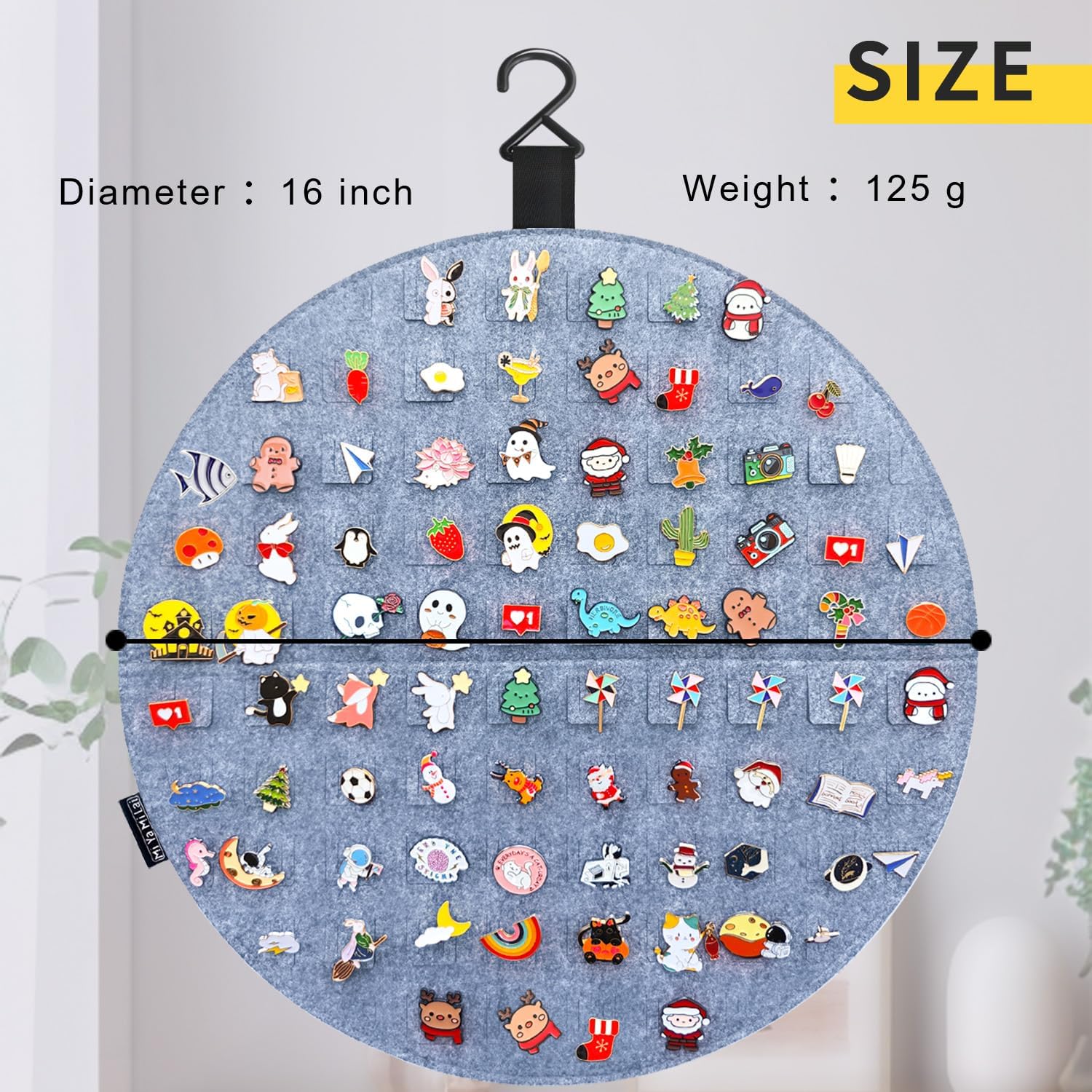 Tablero de pines para pines esmaltados, organizador de broches para colgar en la pared, vitrina de colección de pines, con capacidad para hasta 76
