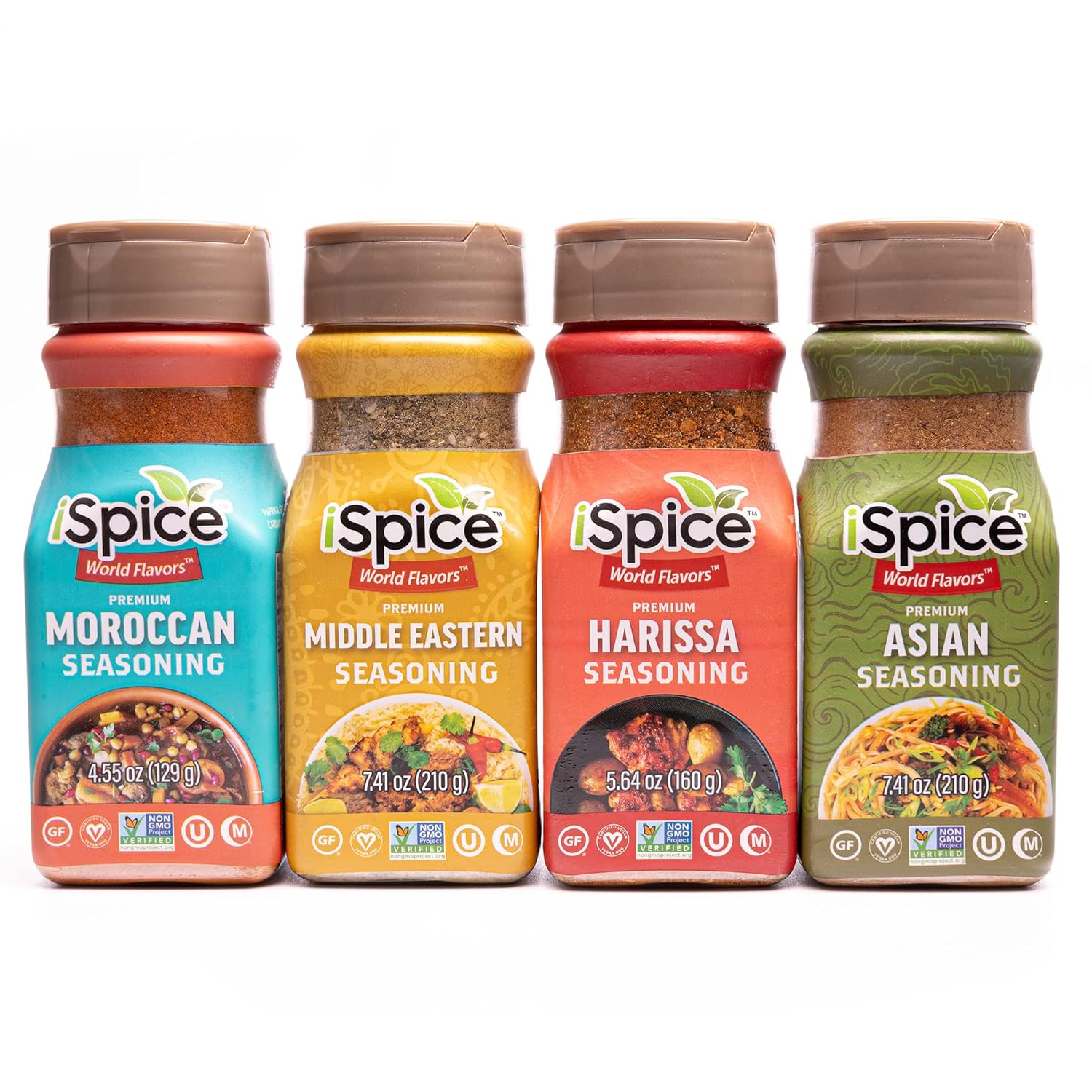 iSpice Juego de especias de cocina básico para cocinar incluido condimento prémium de Oriente Medio, condimento Harissa, condimento marroquí,
