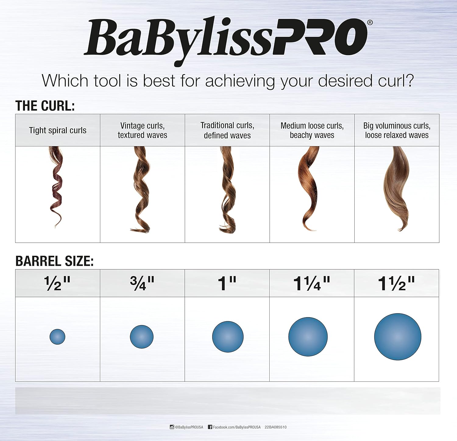 BaBylissPRO Rizador de pelo Marcel de cerámica de porcelana para ondas suaves y elegantes