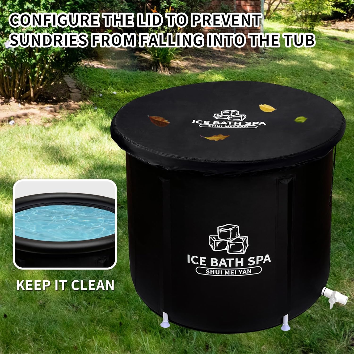 Bañera de hielo grande para atletas, bañera portátil independiente para adultos, bañera de terapia de agua fría para recuperación, bañera de