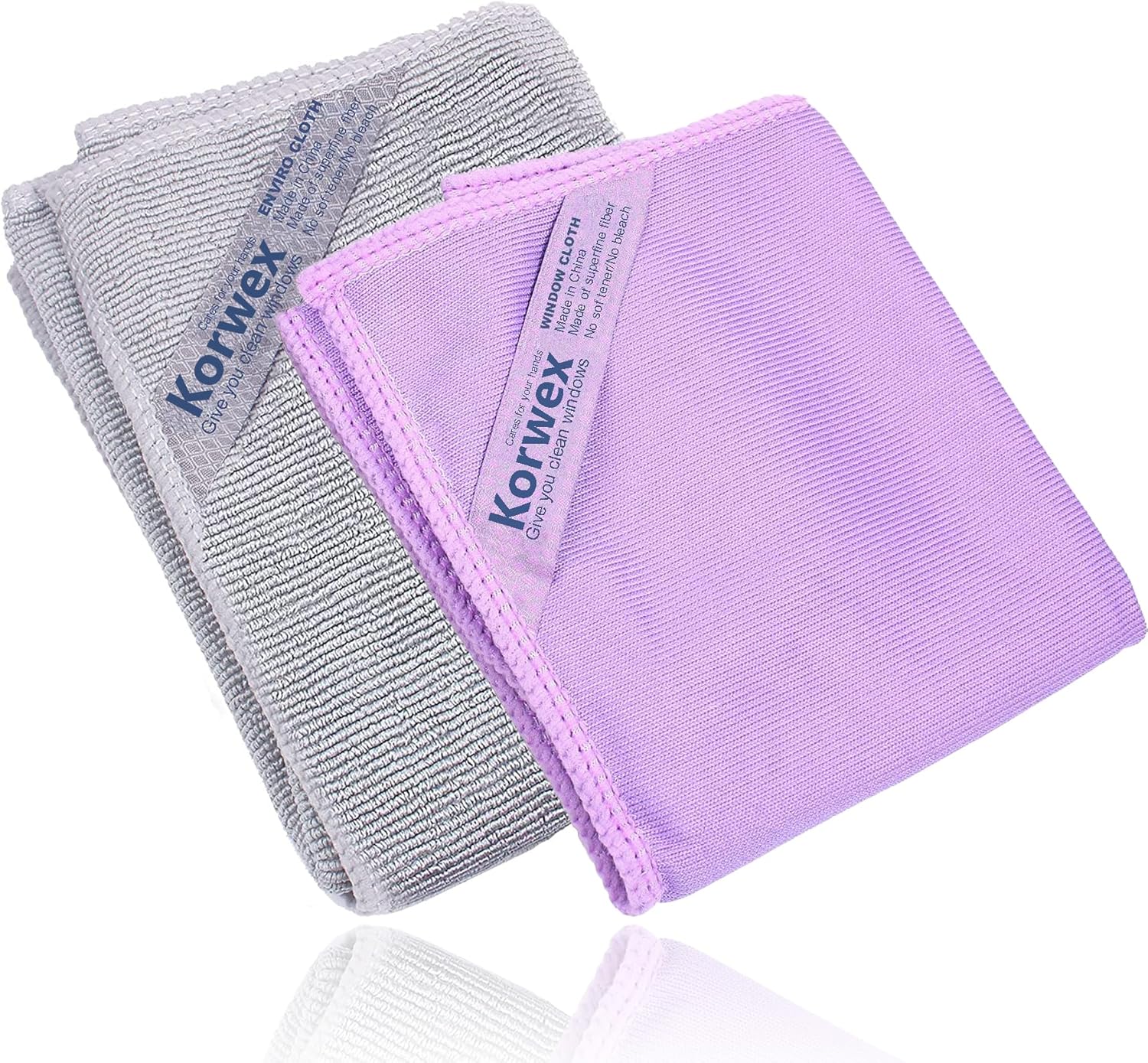 Paño de limpieza de ventanas (morado) y paño Enviro (gris), paño de limpieza de paquete básico, sin rayas (morado, 1 paquete, gris, 1 unidad)