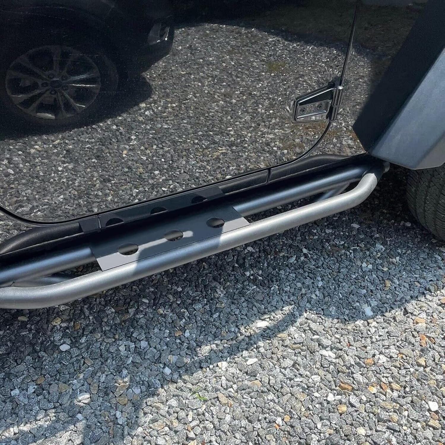 HECASA Estribos laterales compatibles con Jeep Wrangler JK 2007-2018 de 2 puertas, 550 libras, capacidad de 52.6 pulgadas, barras Nerf de acero