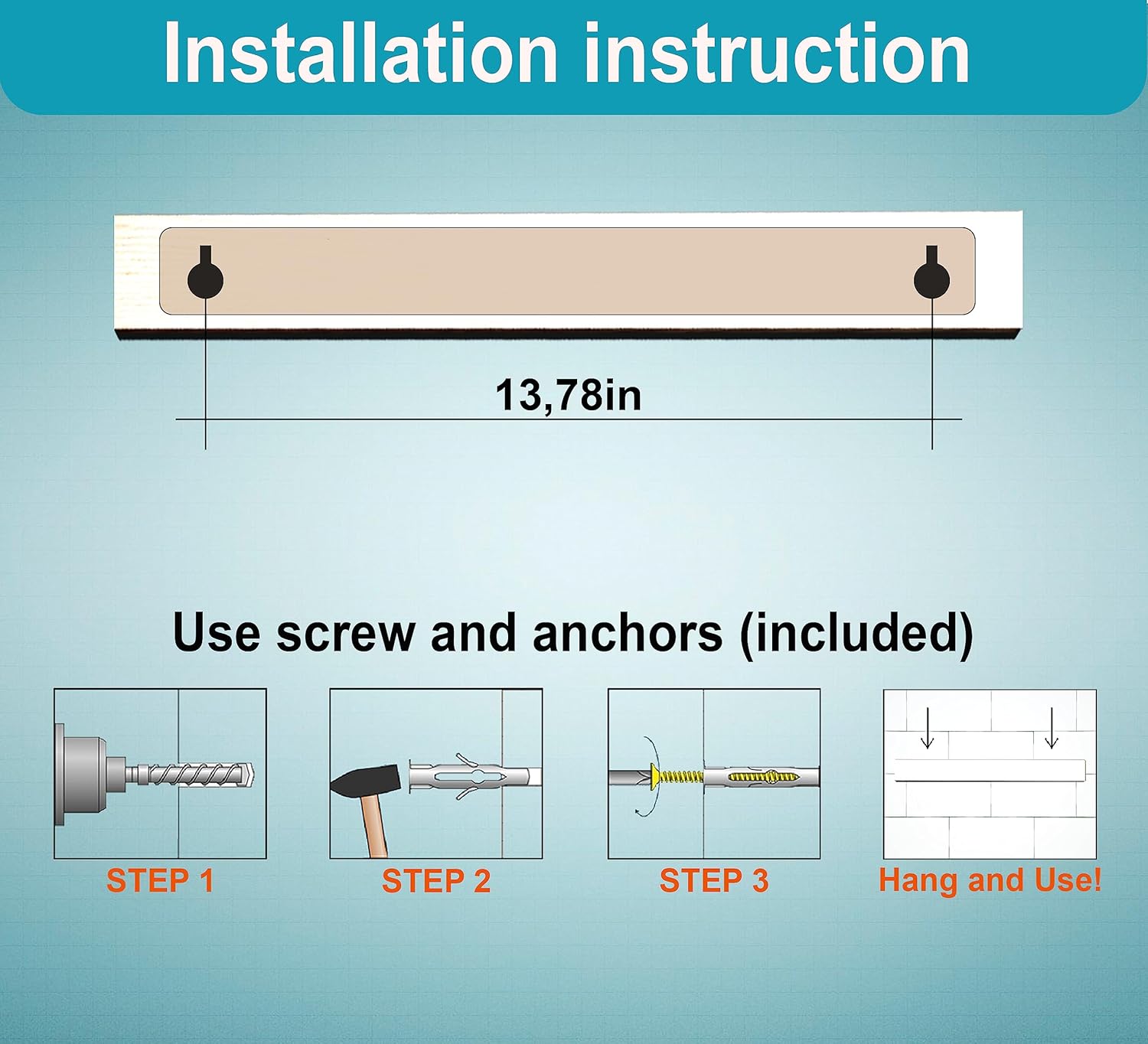 Tira magnética para cuchillos de madera blanca de 16 pulgadas, uso como soporte magnético para cuchillos para pared, tira magnética para cuchillos,