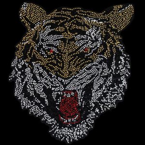 EMDOMO Tiger Rhinestones Hot Fix Applique hierro en parches de transferencia Scrapbooking DIY para camiseta vestido ropa accesorios TH1489 EMDOMO Tiger Rhinestones Hot Fix Applique hierro en parches de transferencia Scrapbooking DIY para camiseta vestido ropa accesorios TH1489