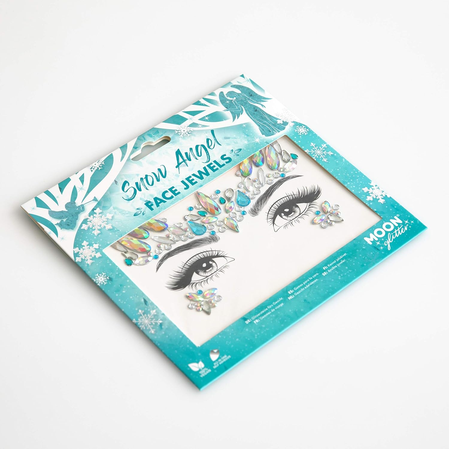 Joyas faciales por Moon Glitter  Gemas para el cuerpo de la cara, calcomanías de cristal para maquillaje de ojos, joyas temporales para tatuajes