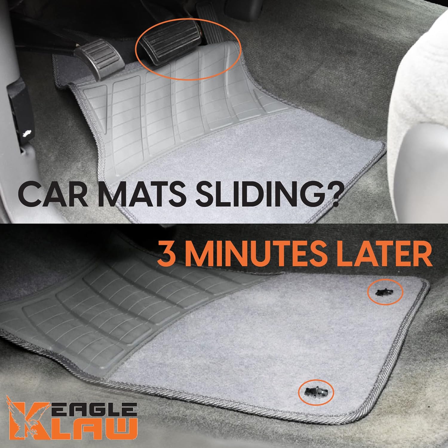 Eagle Klaw – 8 juegos de clips para alfombrillas de coche – Clips para automóvil fabricados en Estados Unidos – Clips automotrices antideslizantes