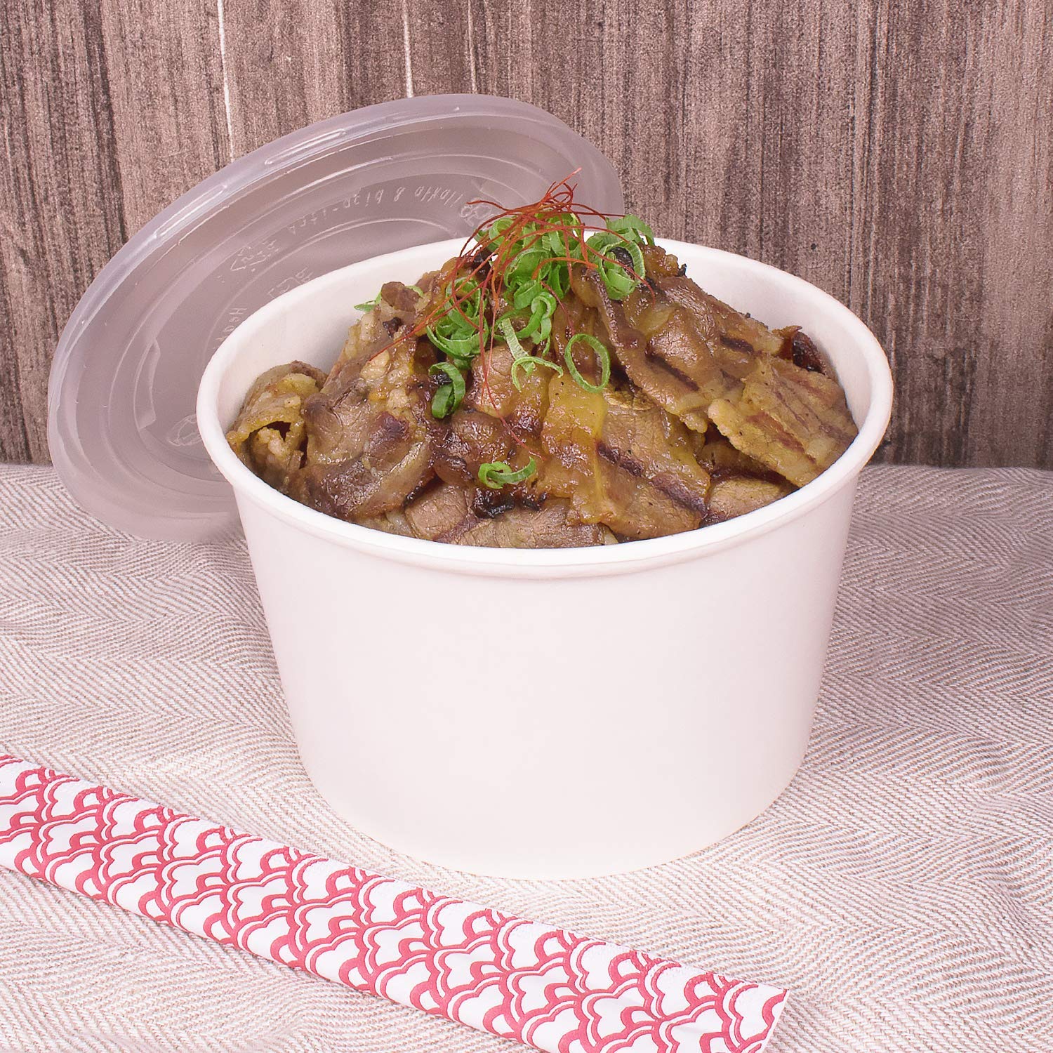 KARAT 28oz doble Poly container-142mm de alimentos, 600pcs (yogur contenedor de papel fríocaliente blanco) c-kdp28W