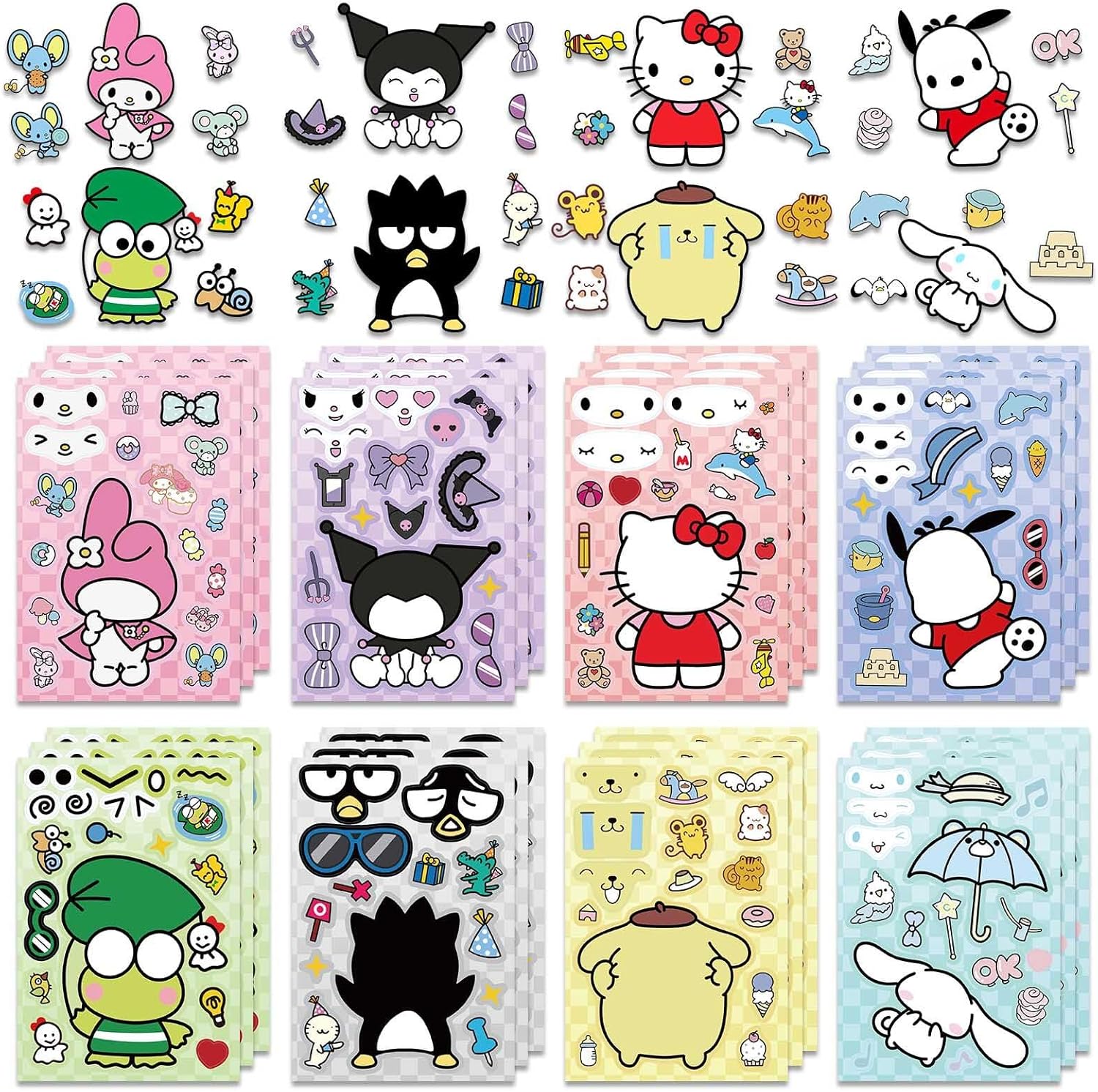 Lindas calcomanías de anime para niños, 24 hojas para hacer tus propias calcomanías de anime de dibujos animados, calcomanías para adolescentes,