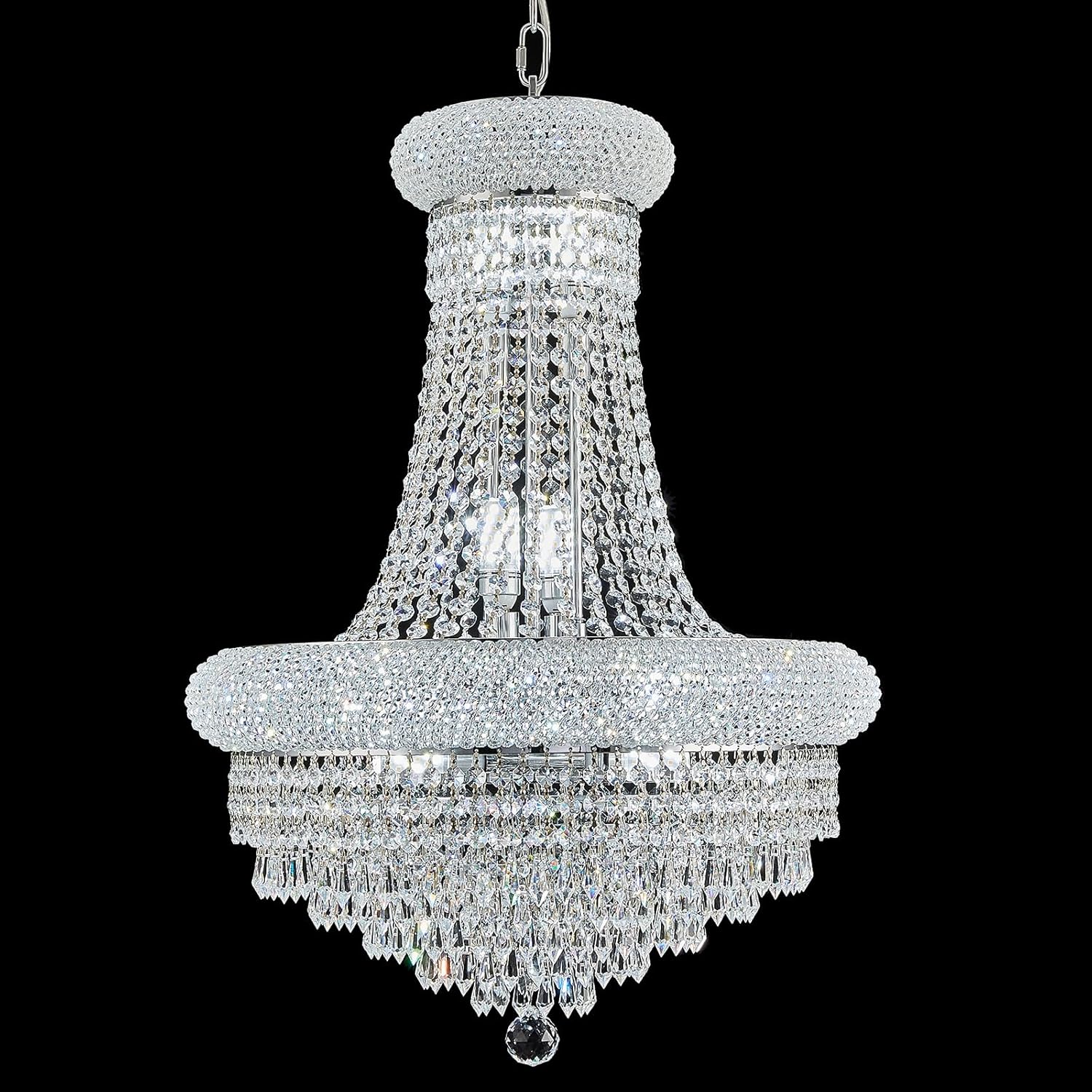 Lámpara de araña de cristal con forma de gota de lluvia imperio de 12 luces para sala de estar, vestíbulo, entrada, comedor, pasillo, dormitorio,