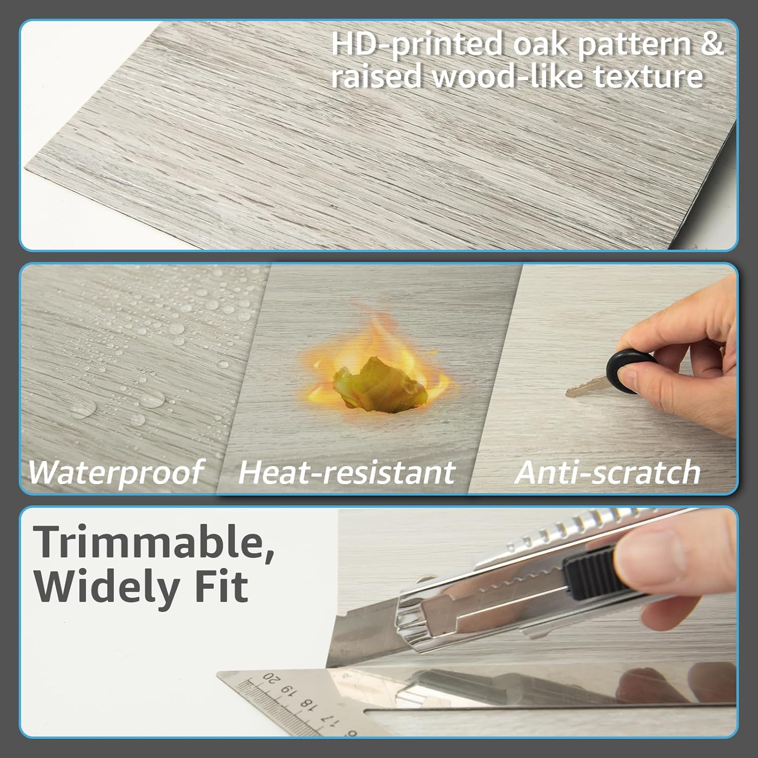 Art3d – Azulejos de vinilo autoadhesivos e impermeables, 30 unidades de 12 x 12 pulgadas, símil madera, para cocina, comedor, dormitorio, cobertura