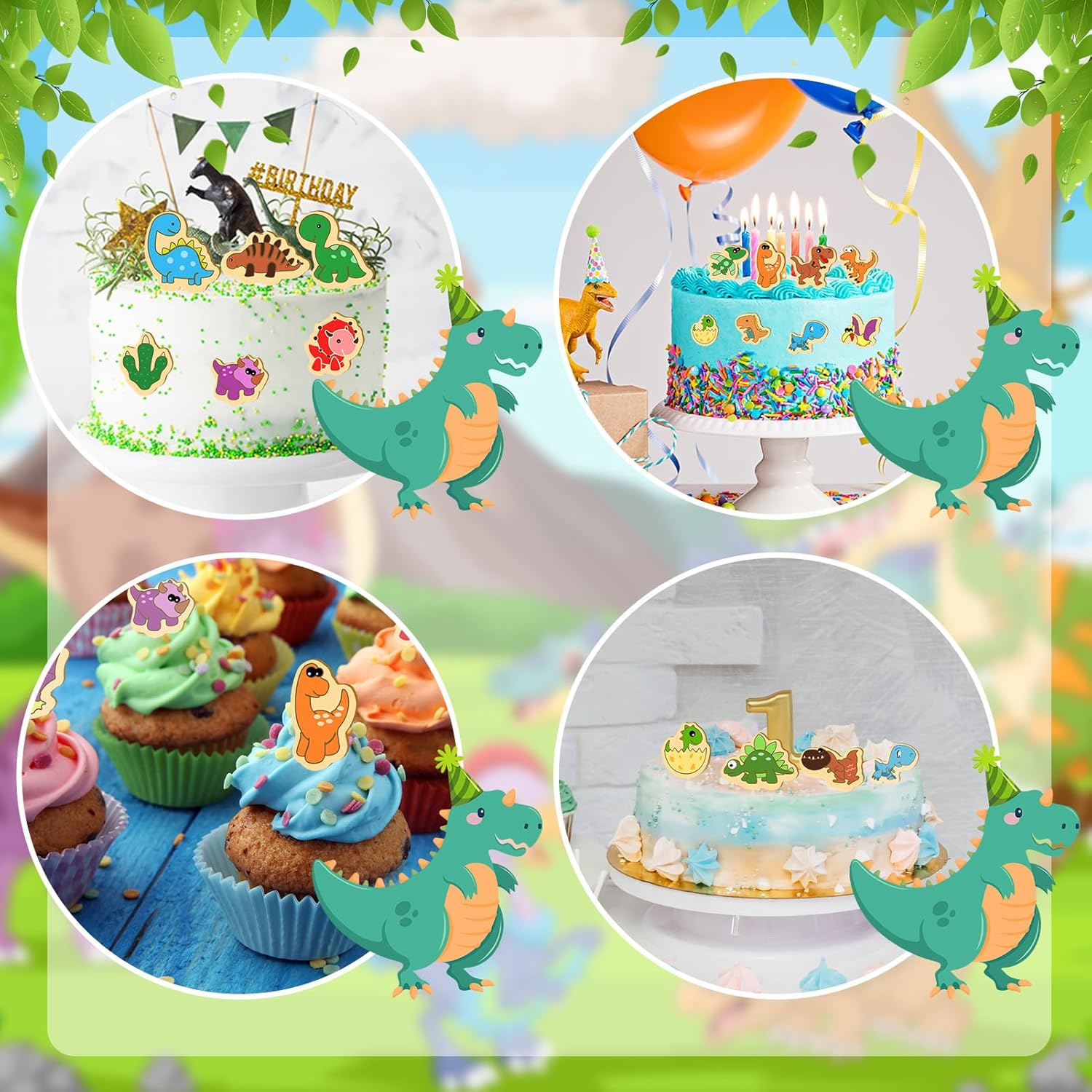 Jspupifip Juego de 16 cortadores de galletas de dinosaurio, sellos de émbolo de galletas de dinosaurio 3D, moldes de prensa divertidos de animales