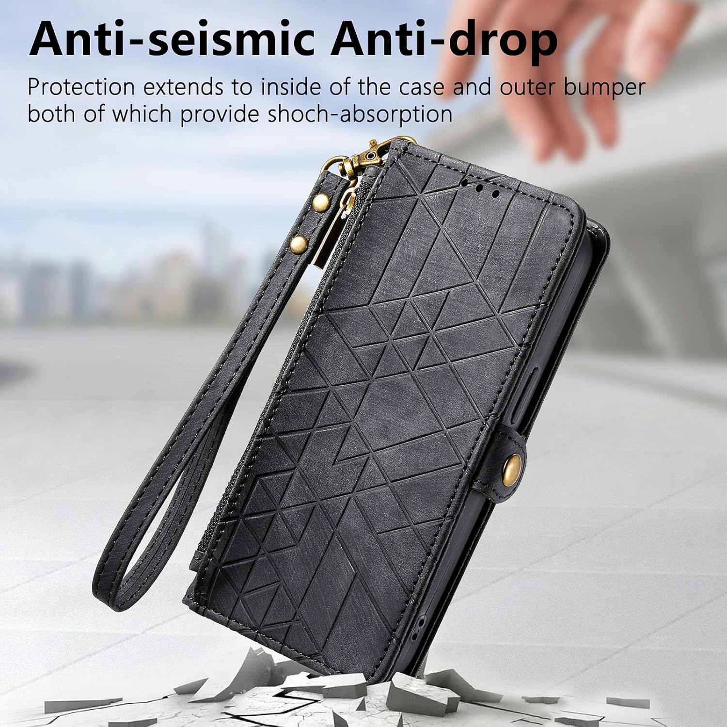 Asuwish Funda de teléfono para Honor 70 5G con protector de pantalla de vidrio templado y correa para la muñeca de cuero con cremallera abatible,
