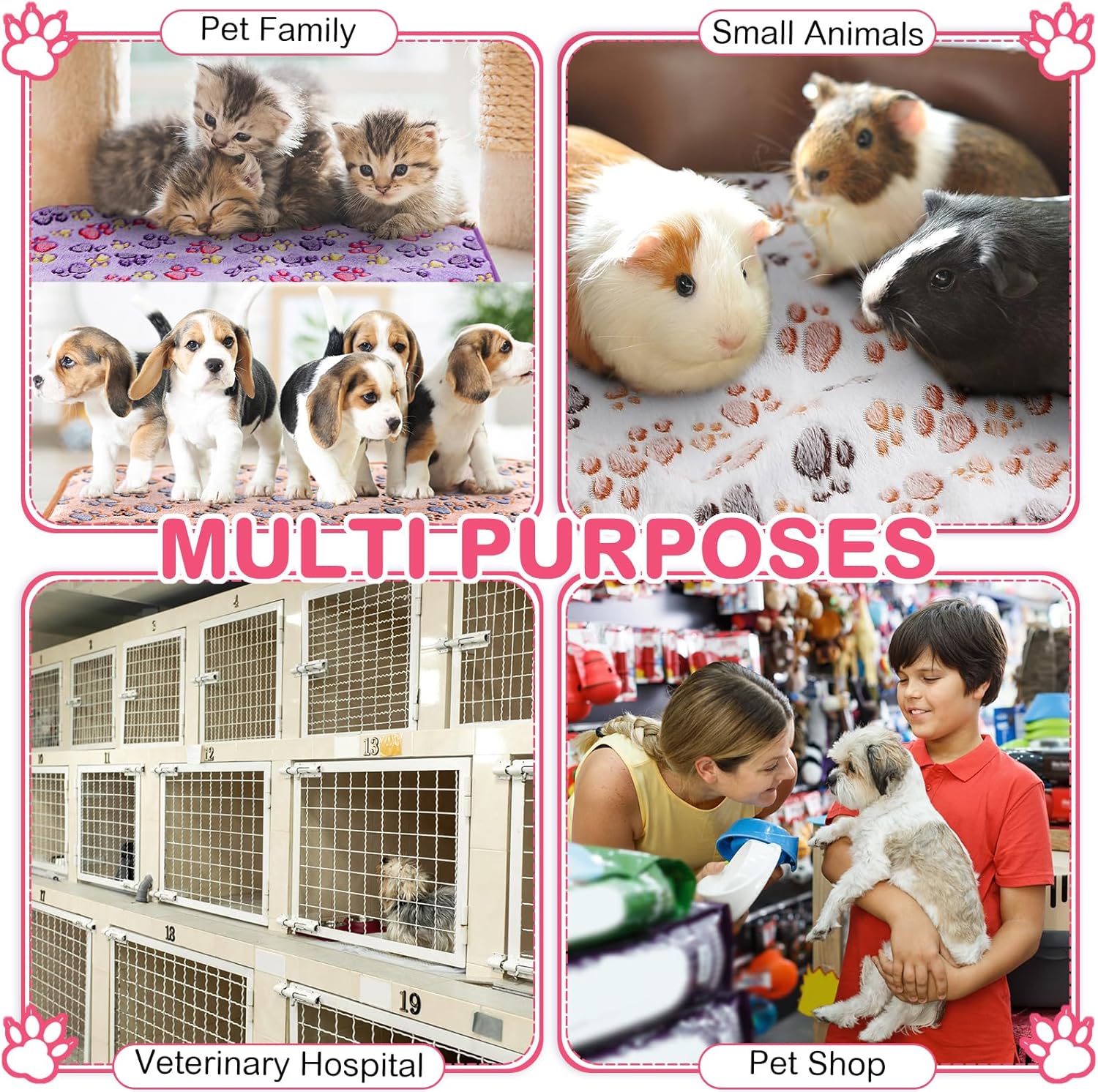 20 piezas de manta de forro polar PET pequeña, lavable, impermeable, ropa de cama para animales pequeños, cobayas, cachorros, perros, gatos,