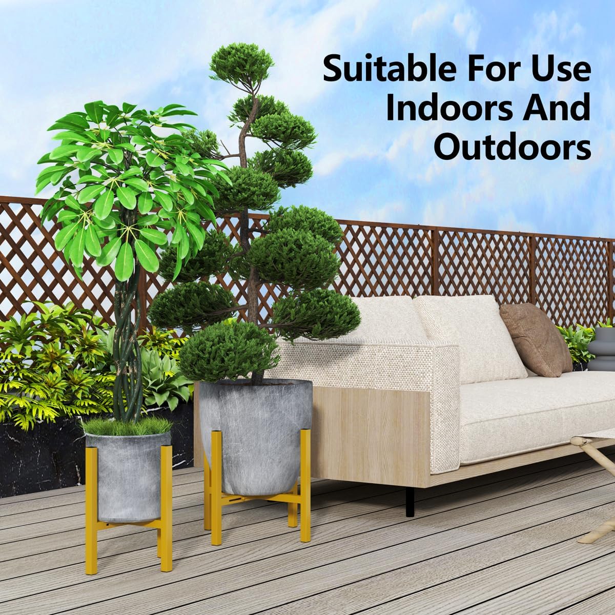 OERGKE Soporte ajustable de metal para plantas de 8 a 12 pulgadas, estante resistente para múltiples plantas, soporte para macetas individuales para