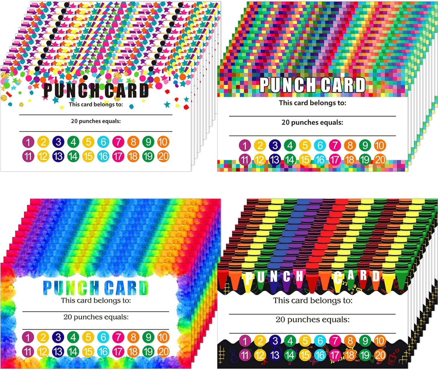 320 tarjetas perforadas, tarjeta de recompensa de lealtad de incentivo para estudiantes, tarjetas de lealtad para negocios, aula, comportamiento de